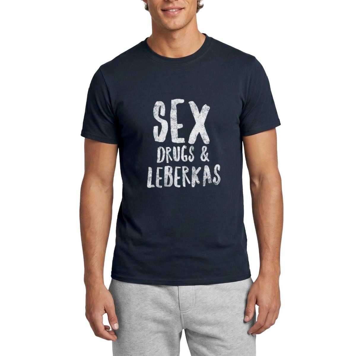 Spreadshirt T-Shirt Oktoberfest, Bayern Humor, Sex, Drugs Und Leberkäse Männer T-Shirt (1-tlg)