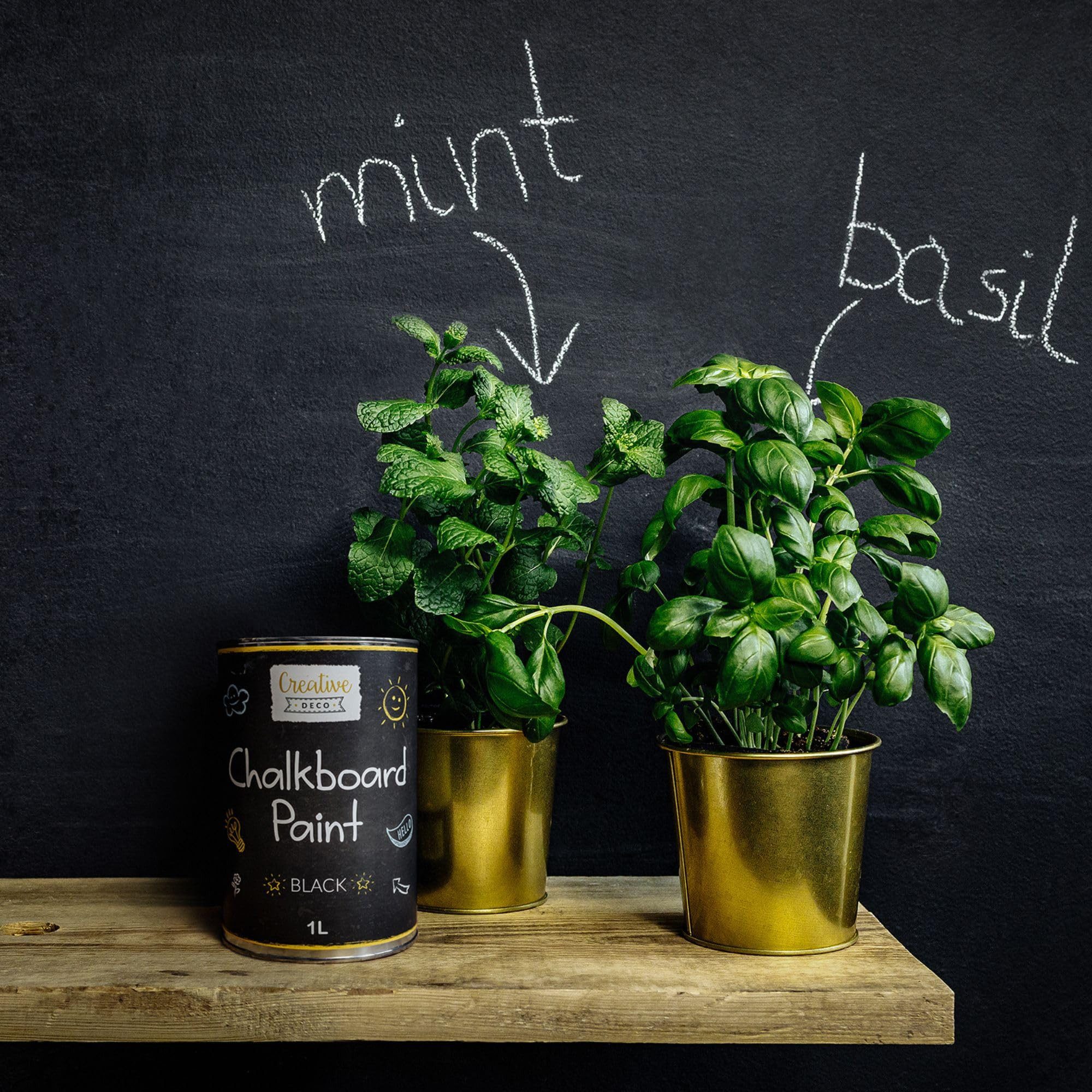 Creative Deco Wandfarbe Schwarz Wandfarbe Kreidefarbe Tafelfarbe, 1000ml