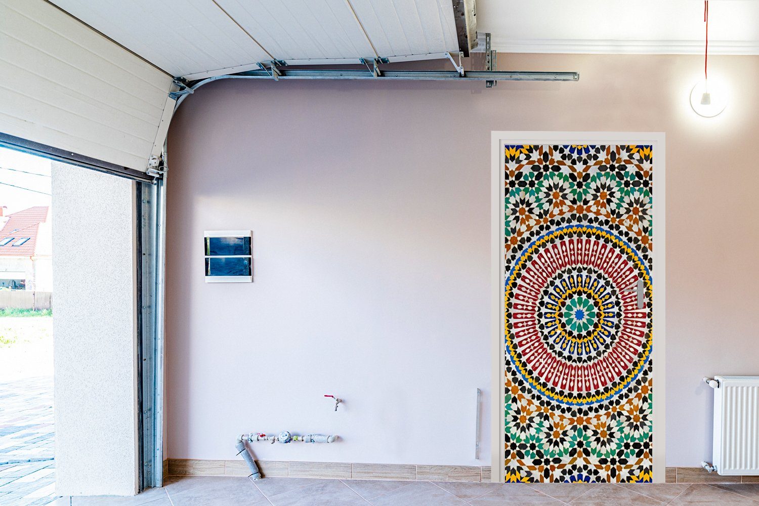 MuchoWow marokkanischen (1 St), Türaufkleber, cm von Matt, Tür, Ansicht bedruckt, eines oben, Türtapete für Mosaiks Fototapete 75x205
