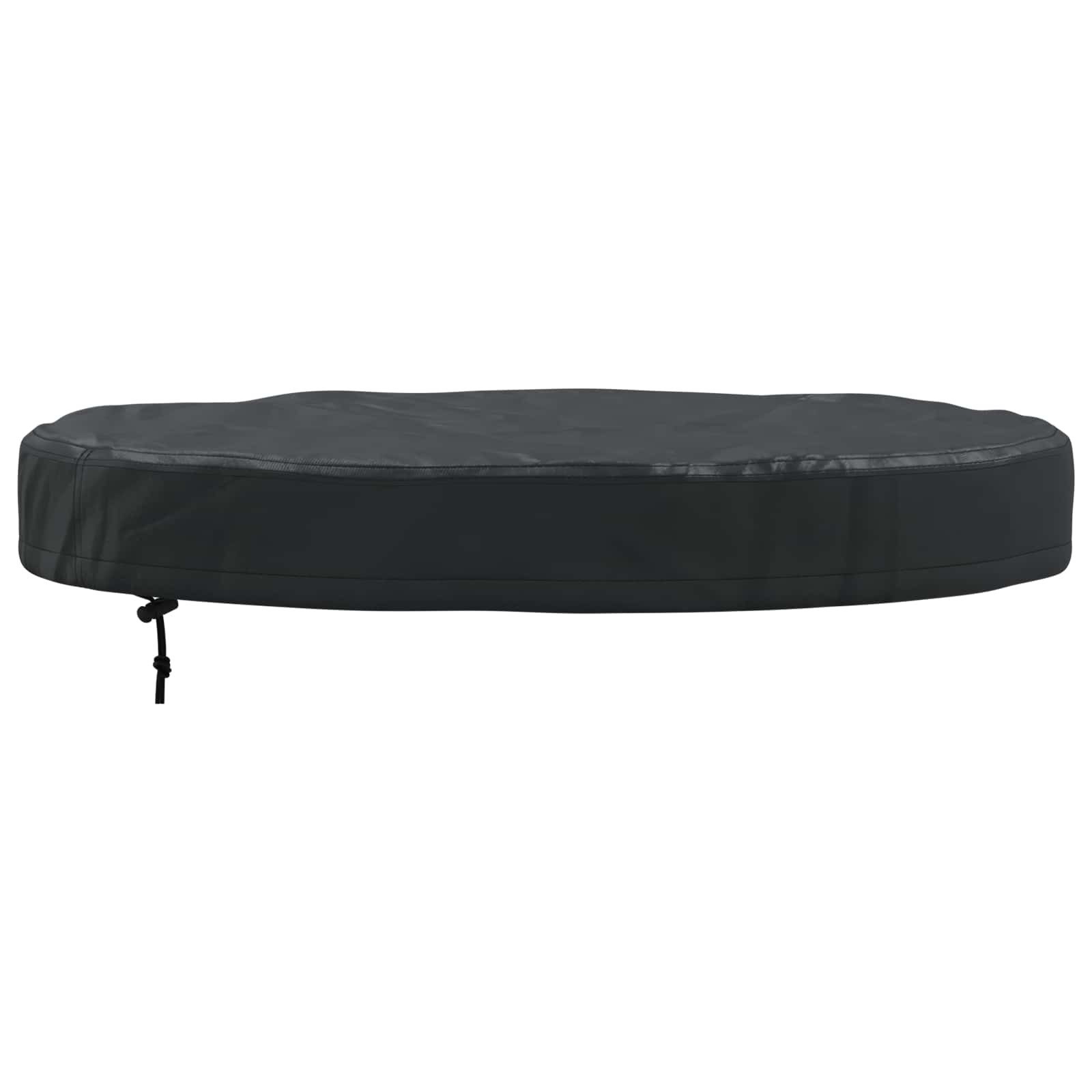 vidaXL Gartenmöbel-Schutzhülle Abdeckung für den Tisch im Freien 62 x 62 x 10 cm Rund Schwarz (1-St)