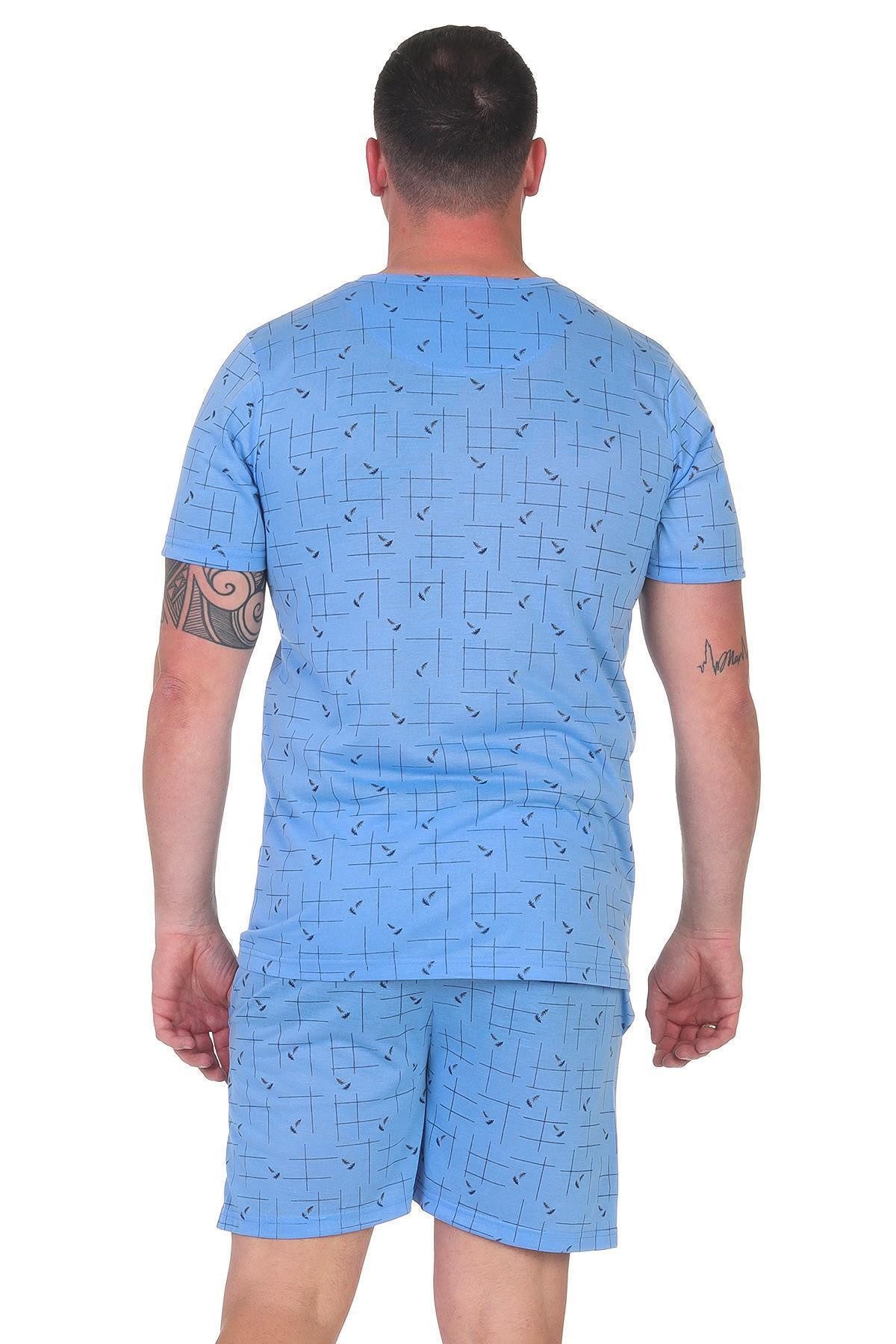 EloModa Capri-Pyjama Herren Pyjama Shorty und T-Shirt Schlafanzug, Gr. M L XL 2XL (2 tlg)