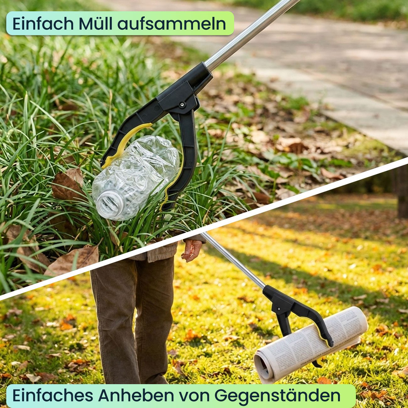 shop'n smile ideoon Greifarm Greifarm 76 cm, Ergonomische Greifzange mit Magnetspitze & 360° Kopf, 2-tlg., 1er-Set & 2er-Set, mit Magnetspitze, 360° Drehkopf, K – Bild 4 von 5