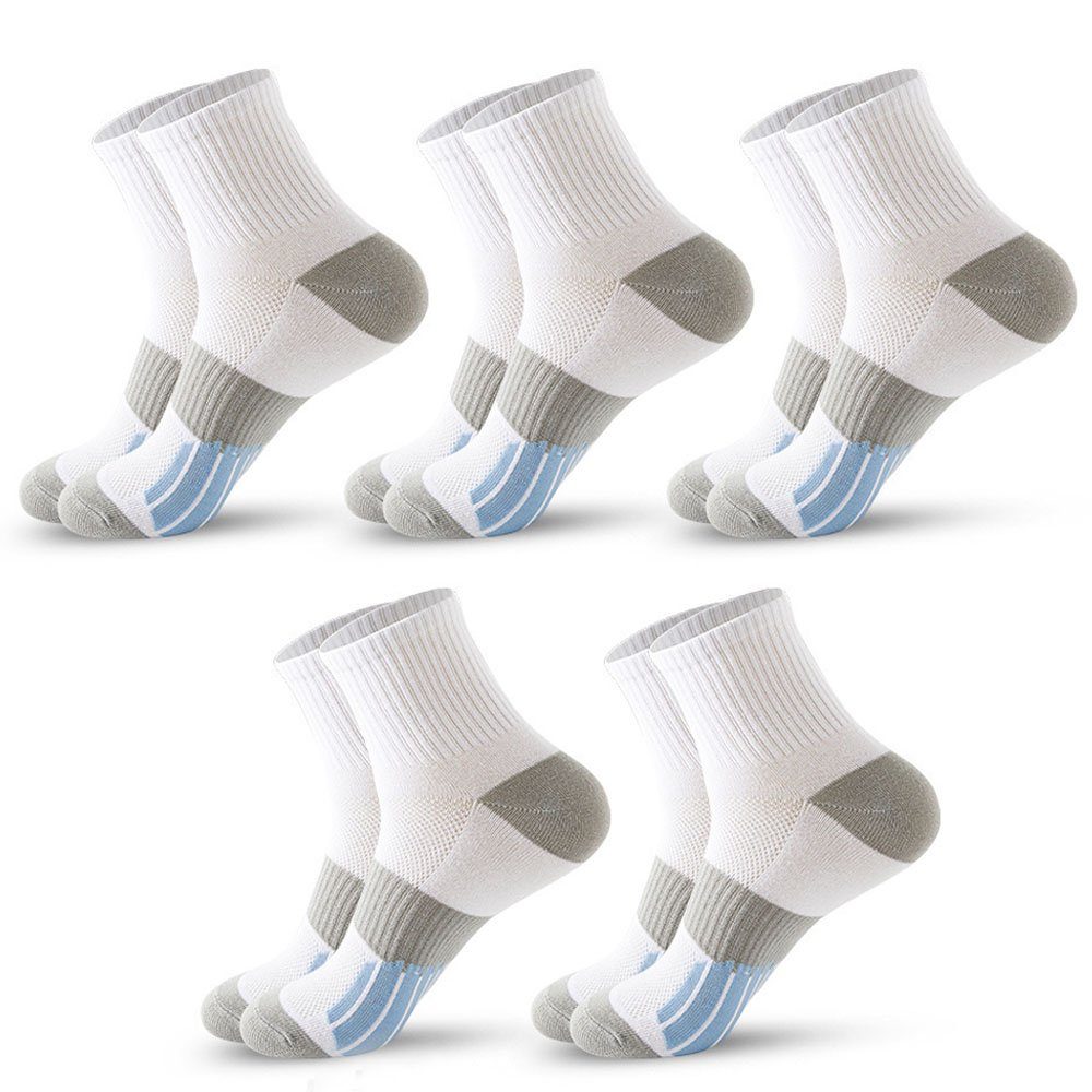 Dekorative Sneakersocken 5 Paar für Socken Mid-Tube Männer Socken und Frauen, Weiß Sportsocken, (5-Paar)