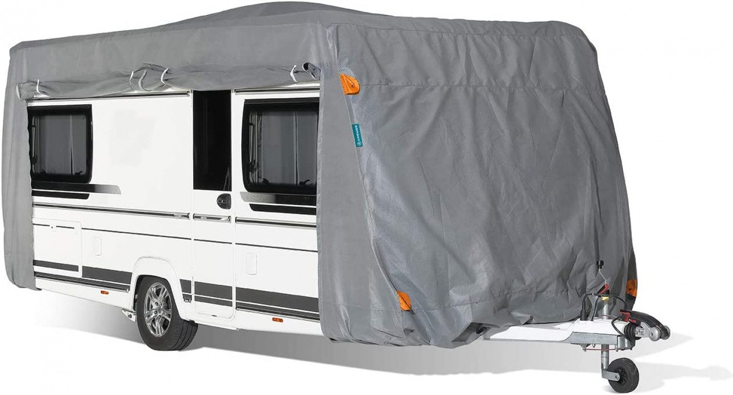 Kremer Wohnwagenschutzhülle Wohnwagenschutzhülle Wohnmobil-Abdeckplane, Camping, Outdoor (XL) 6