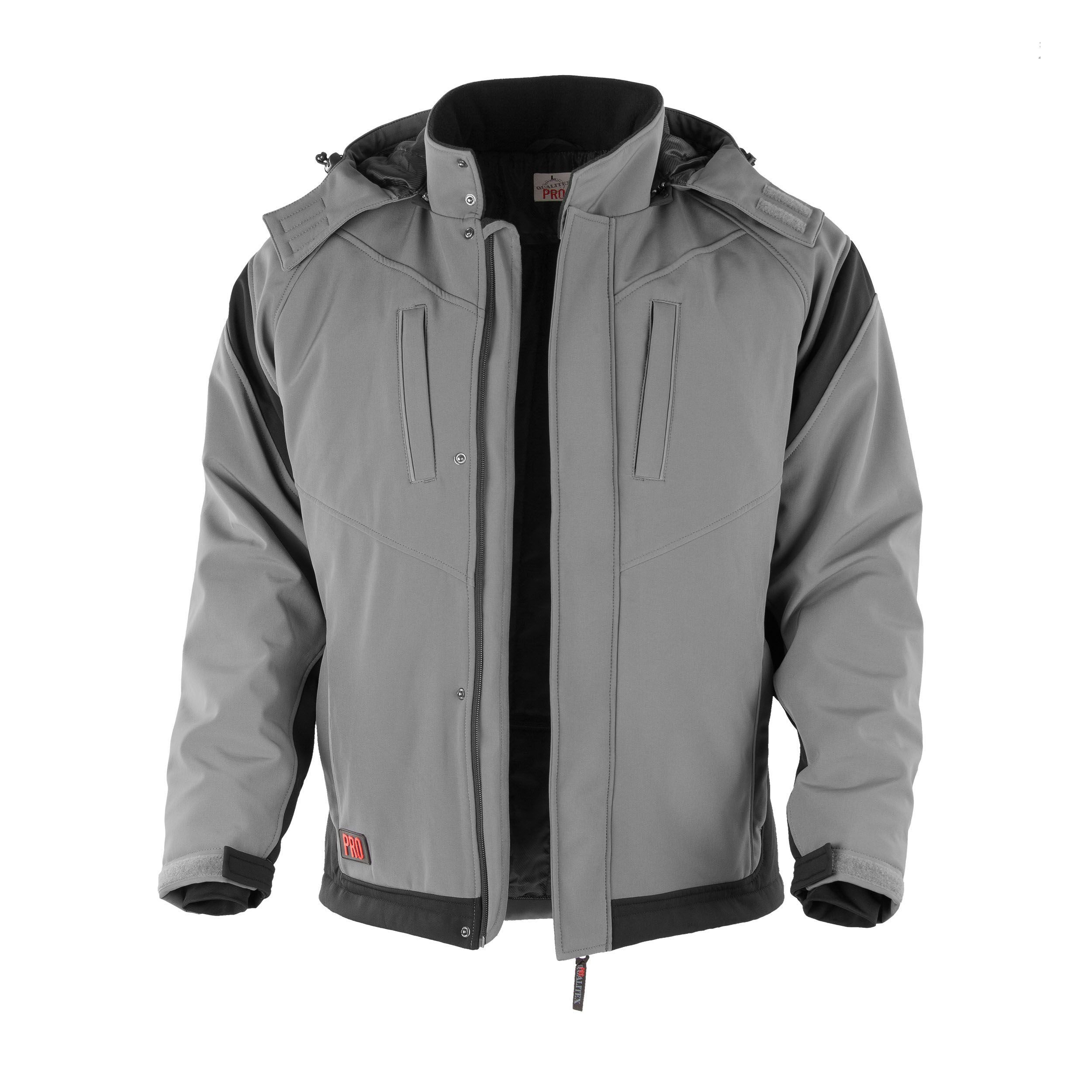 Qualitex Workwear Winterjacke Softshelljacke "PRO" grau/schwarz, günstig online kaufen