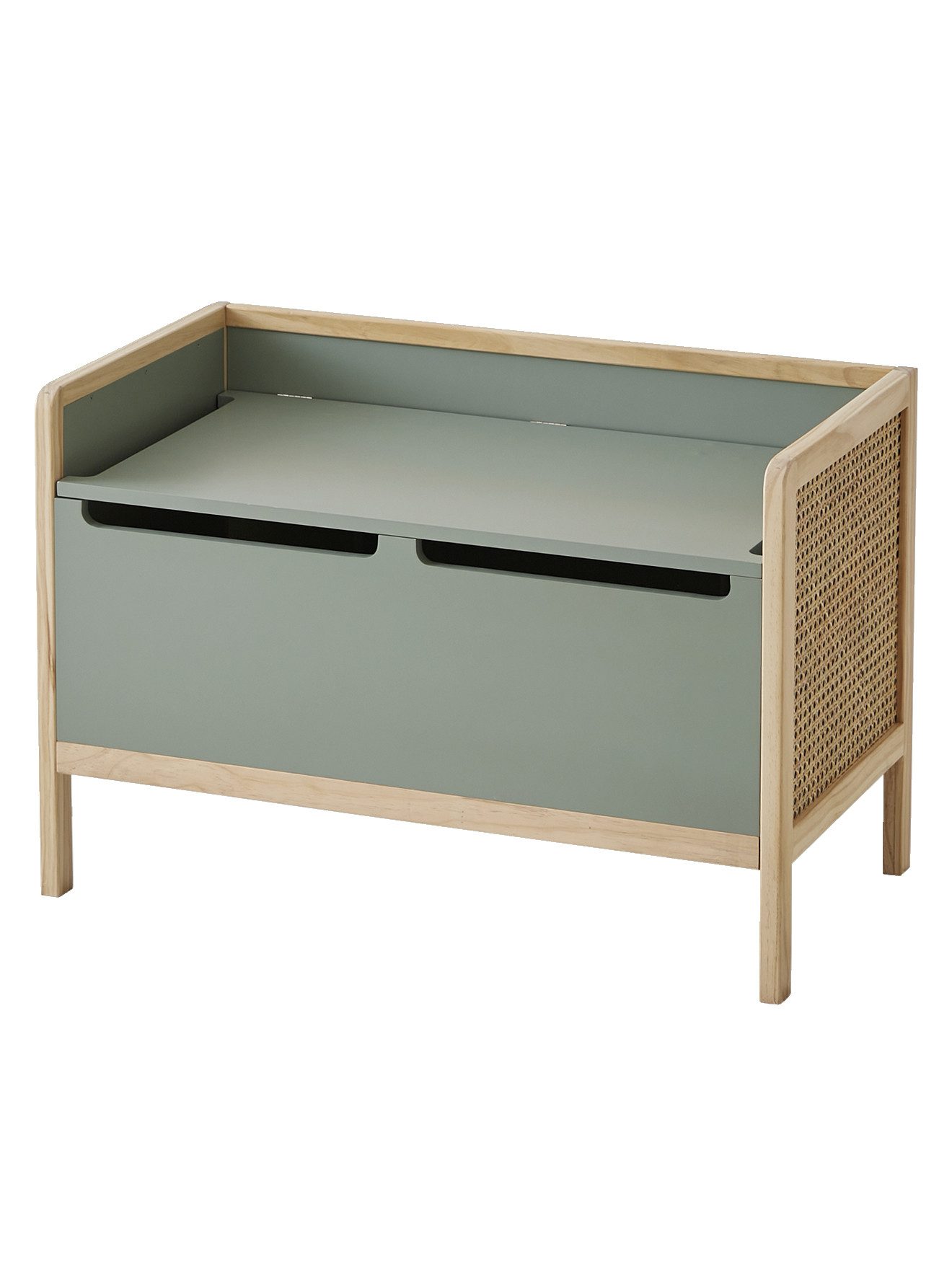 vertbaudet Sitzbank Kinder Truhenbank POESIE mit Rattan