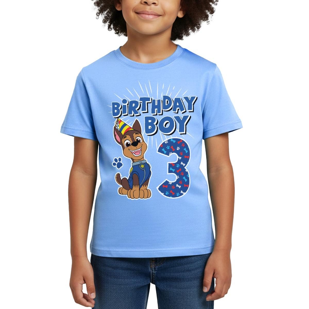Spreadshirt T-Shirt Paw Patrol Chase 3 Jahre Alt 3. Geburtstag Kinder T-Shirt (1-tlg)