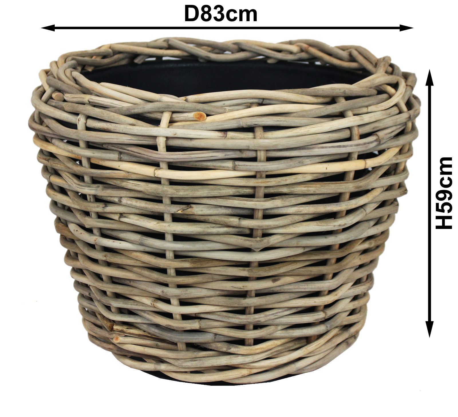 Van der Leeden Blumentopf 83x59cm Rattan Sylter Korb Drypot 130L (Stück, 1 St., Packung), Indoor & Outdoor, Rattan, 130 L, Naturprodukt, incl. Kunststoffeimer