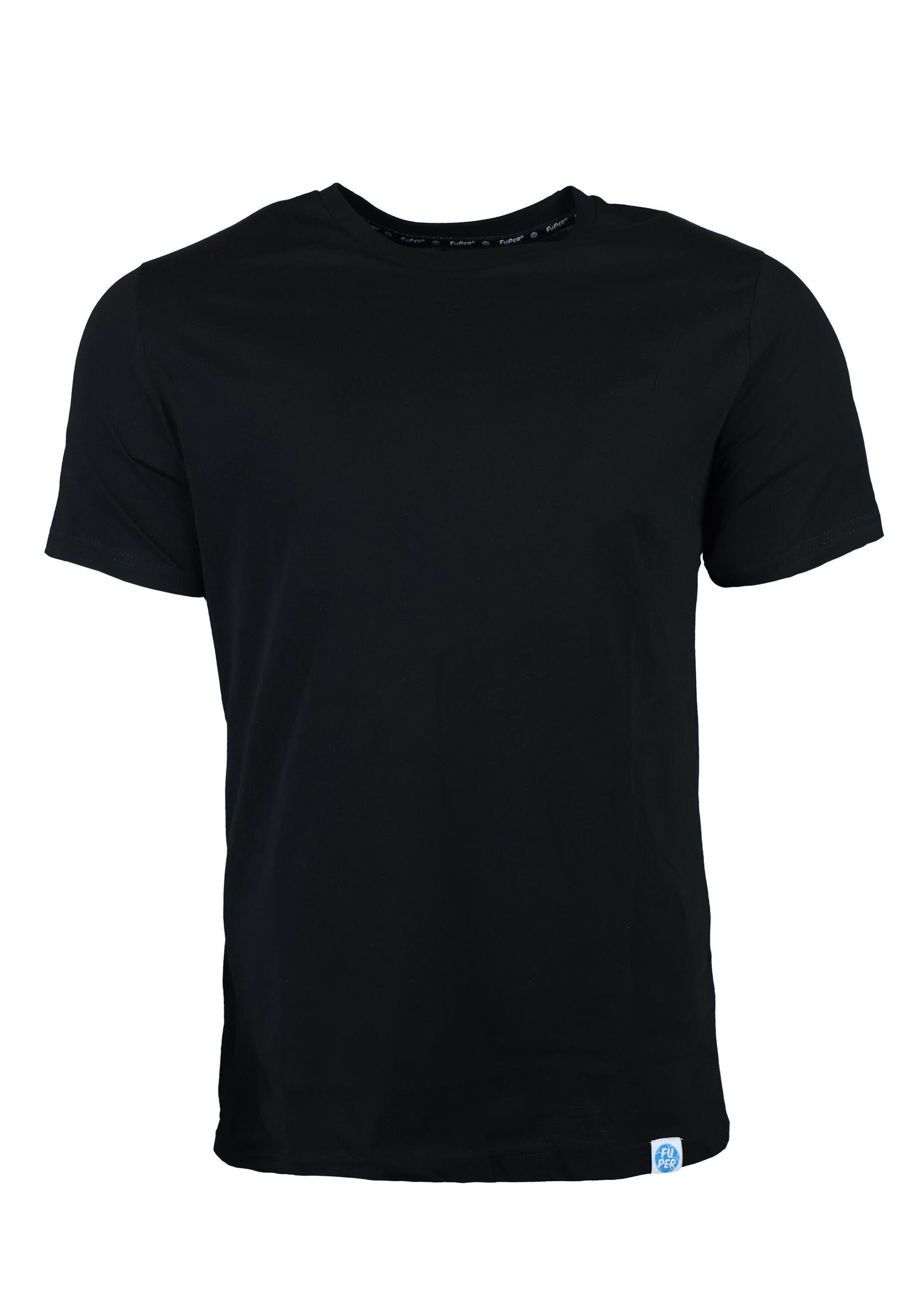 FuPer T-Shirt Karl für Herren, aus Baumwolle für Sport und Lifestyle Black