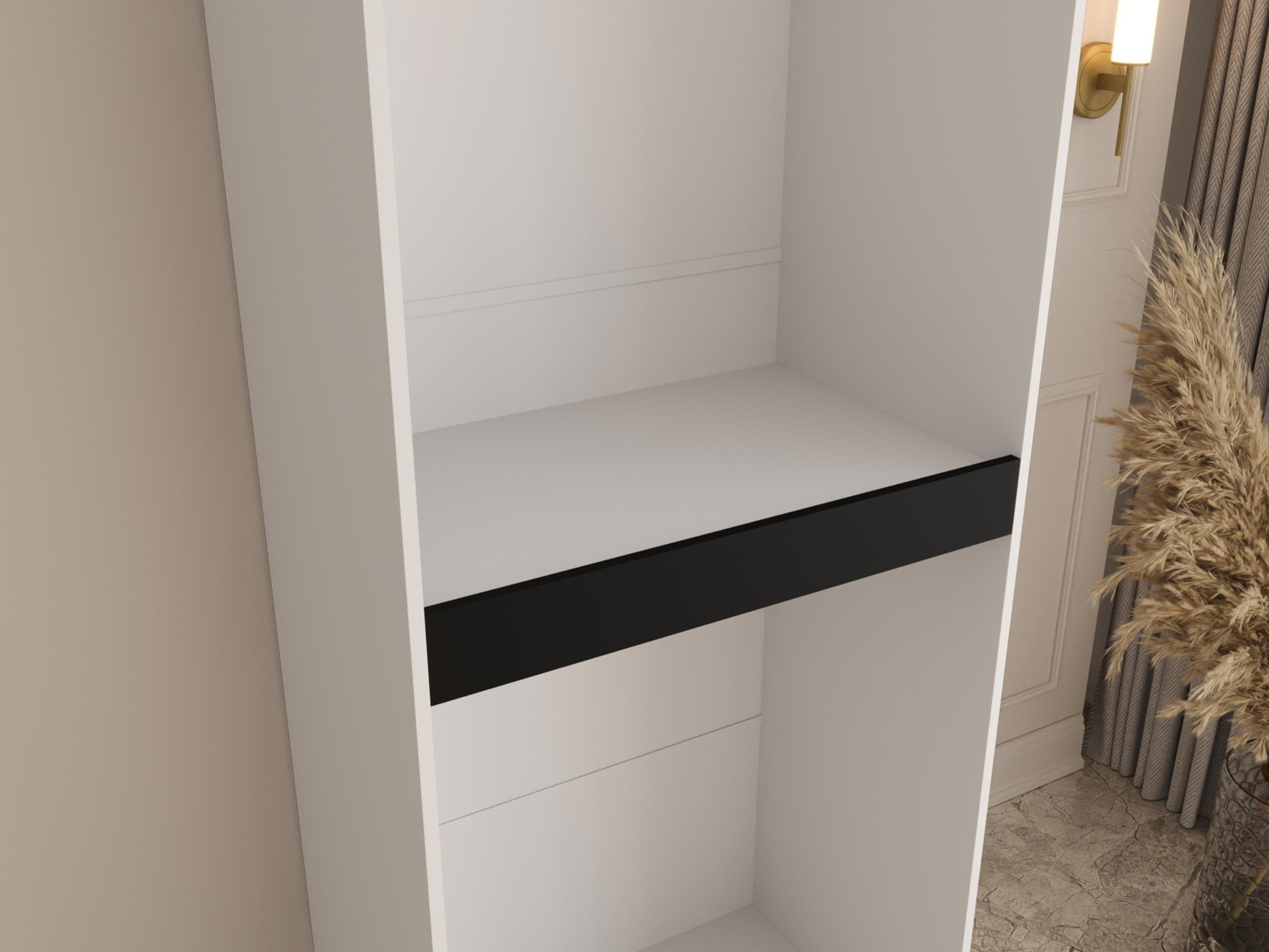 MIRJAN24 Kleiderschrank Espresso 180 (mit acht Drehtüren) Scharniere mit gedämpftem Schließsystem, 180x50x203 cm