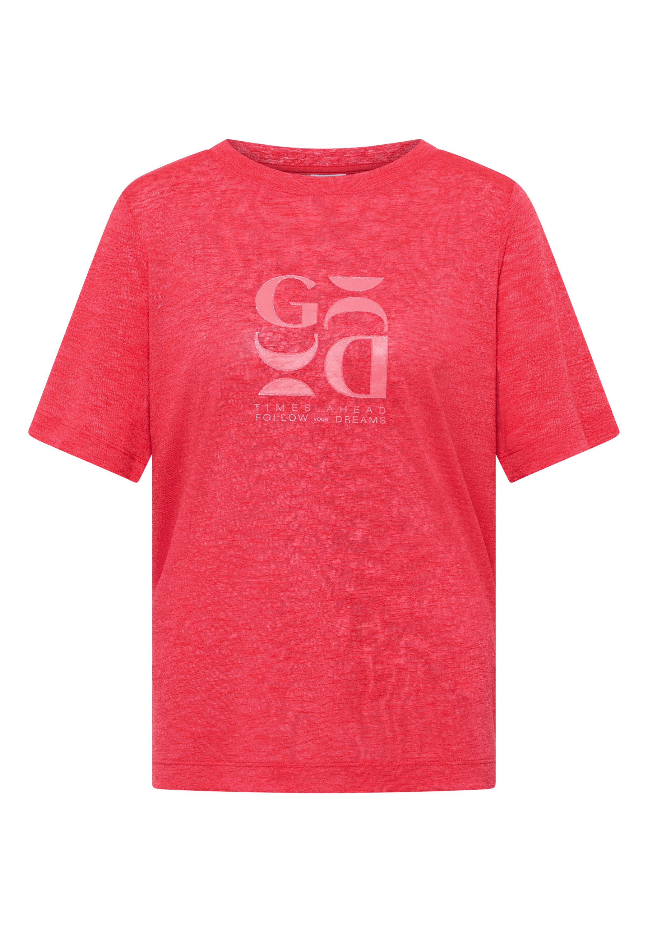 CECIL Kurzarmshirt Sommershirt in Leinen-Optik mit Print – Bild 5 von 5