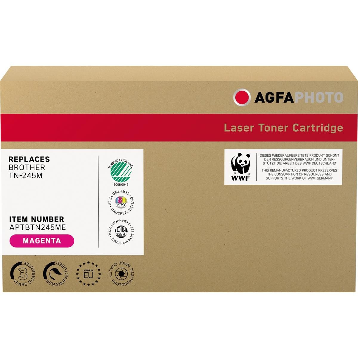 AgfaPhoto Tonerkartusche AgfaPhoto Toner APTBTN245ME wie Brother TN-245M magenta