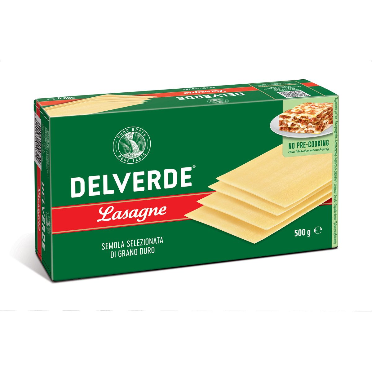 DELVERDE Nudeln, Delverde Lasagne Pasta Teigwaren aus Hartweizen Platten 500g