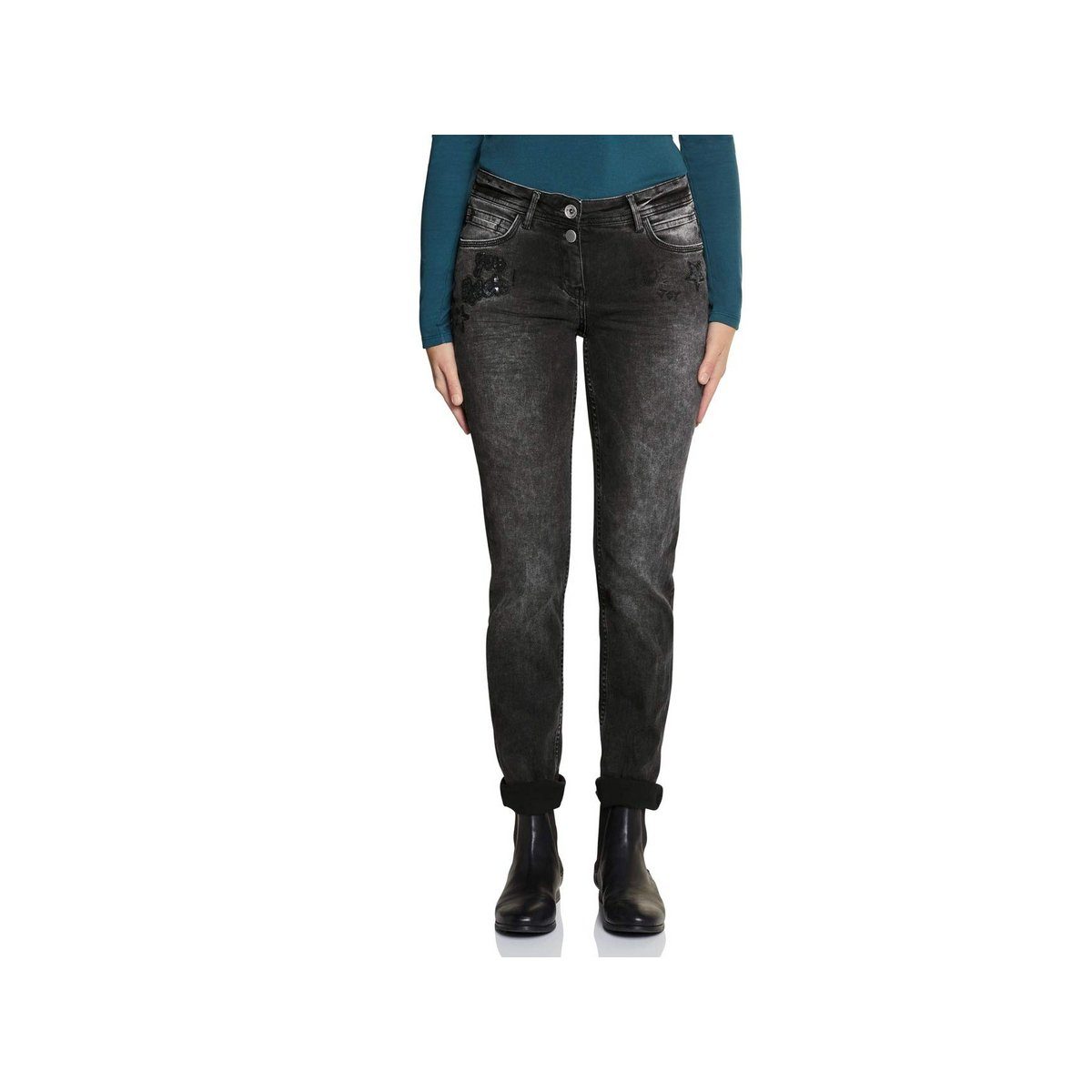 Cecil Skinny-fit-Jeans schwarz regular (1-tlg)