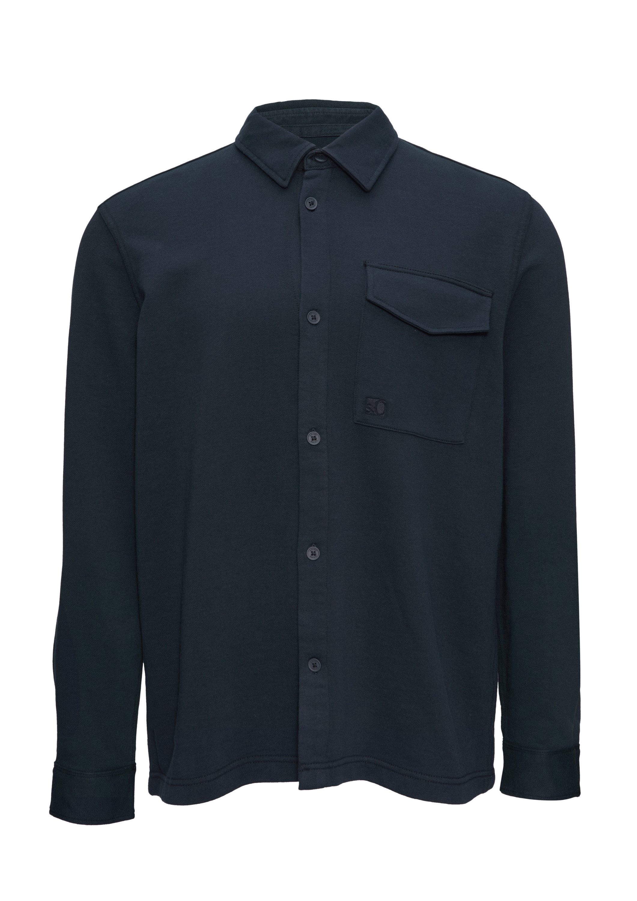 s.Oliver Langarmhemd Hemd Lässiges Overshirt aus Sweat, 360° Circular Vision