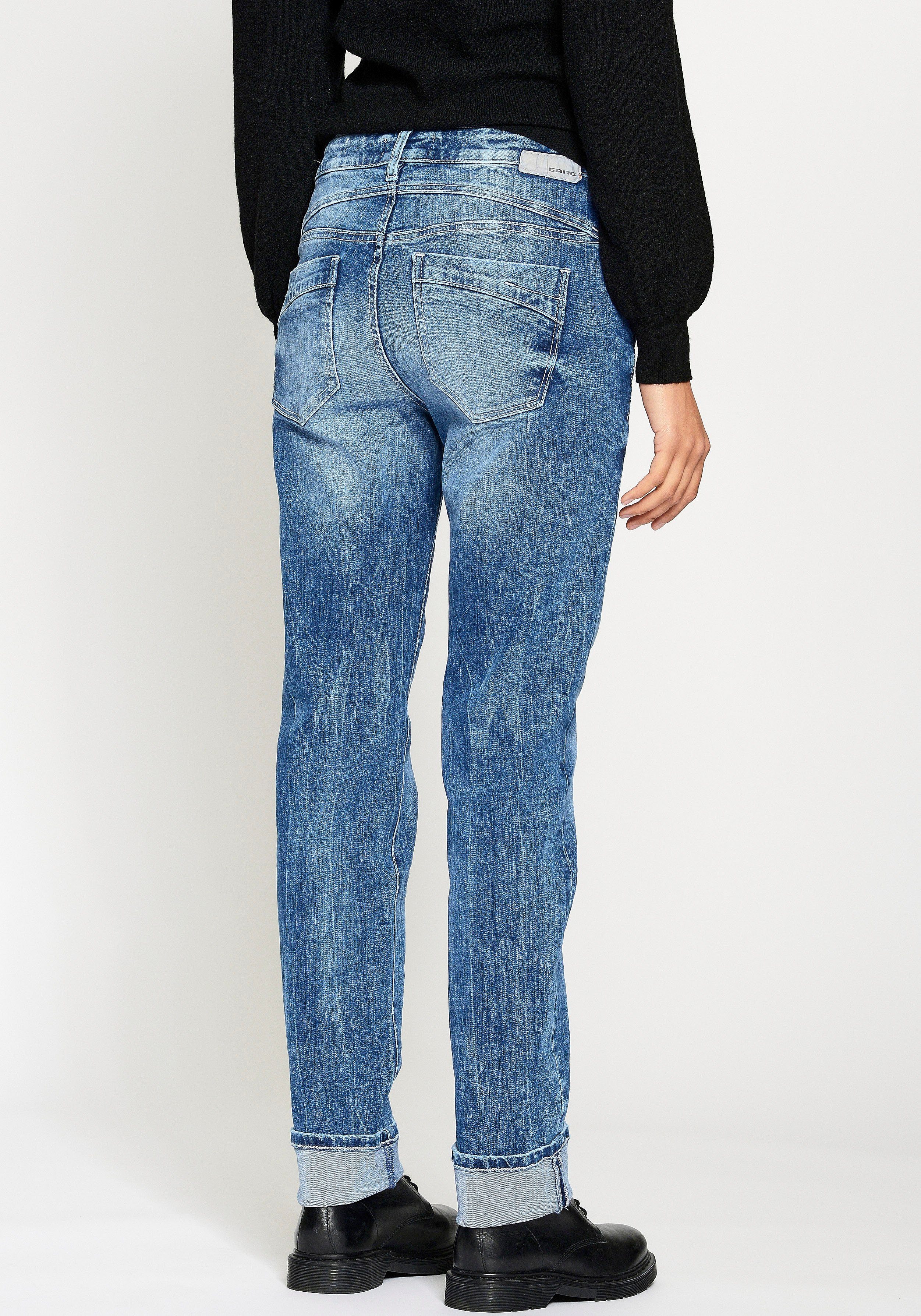 GANG Straight-Jeans 94RUBINA, Große Gesäßtaschen und schöne Details | Straight-Fit Jeans