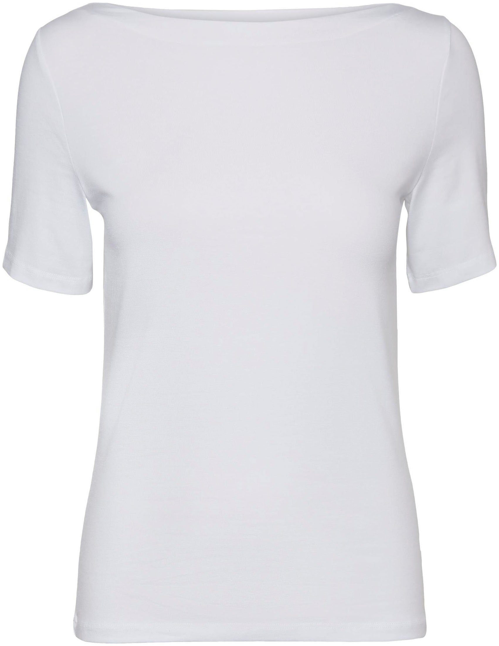 S/S Kurzarmshirt Bright White Moda NOOS TOP VMPANDA MODAL Vero
