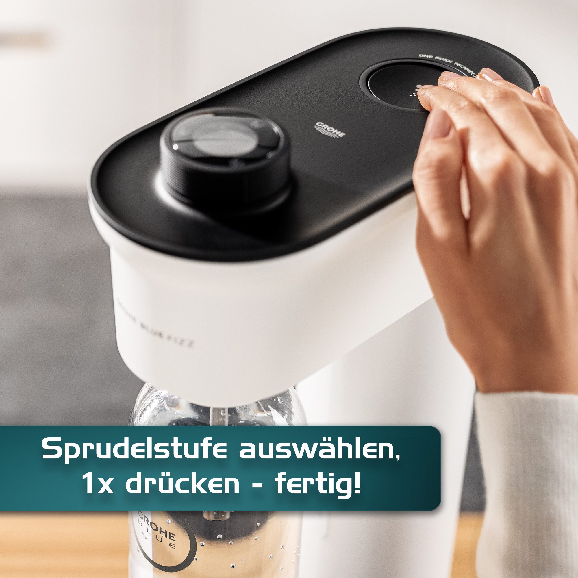 Grohe Wassersprudler Blue Fizz Wassersprudler, Basic Couple Starter Set, schwarz (31942K00) – Bild 4 von 5