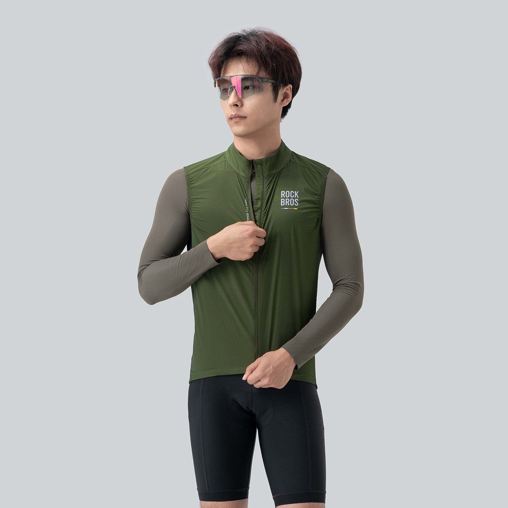 ROCKBROS Funktionsweste Radweste Sportweste (Spar-Set, 1-tlg) atmungsaktiv, reflektierend, 3 Rücktaschen