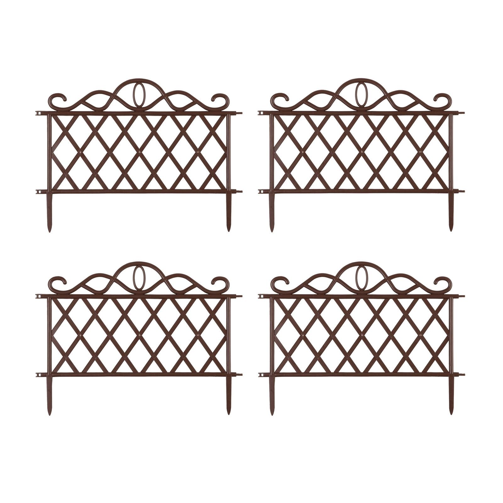 HTI-Living Beetbegrenzung Zierzaun Antik 4-teilig Nessa, 4 Zaunelemente, Be günstig online kaufen
