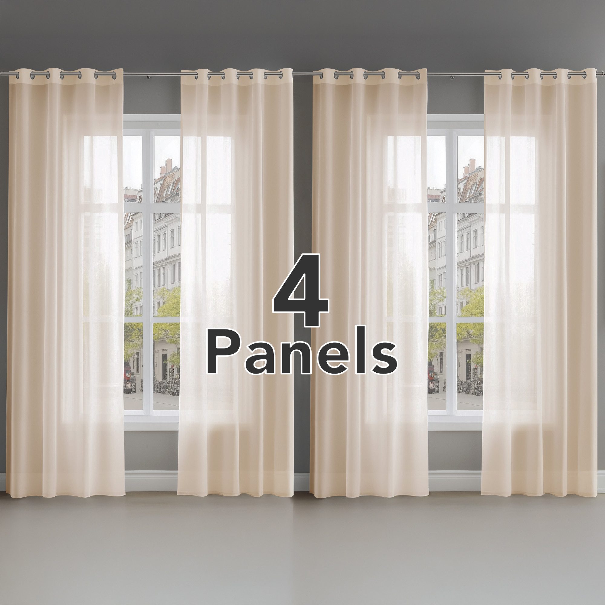 Deconovo Verdunkelungsvorhang Blickdichte Gardinen Wärmeisolierend Thermovorhang mit Ösen, 4er Set, Schlafzimmer Silber Vorhang Muster