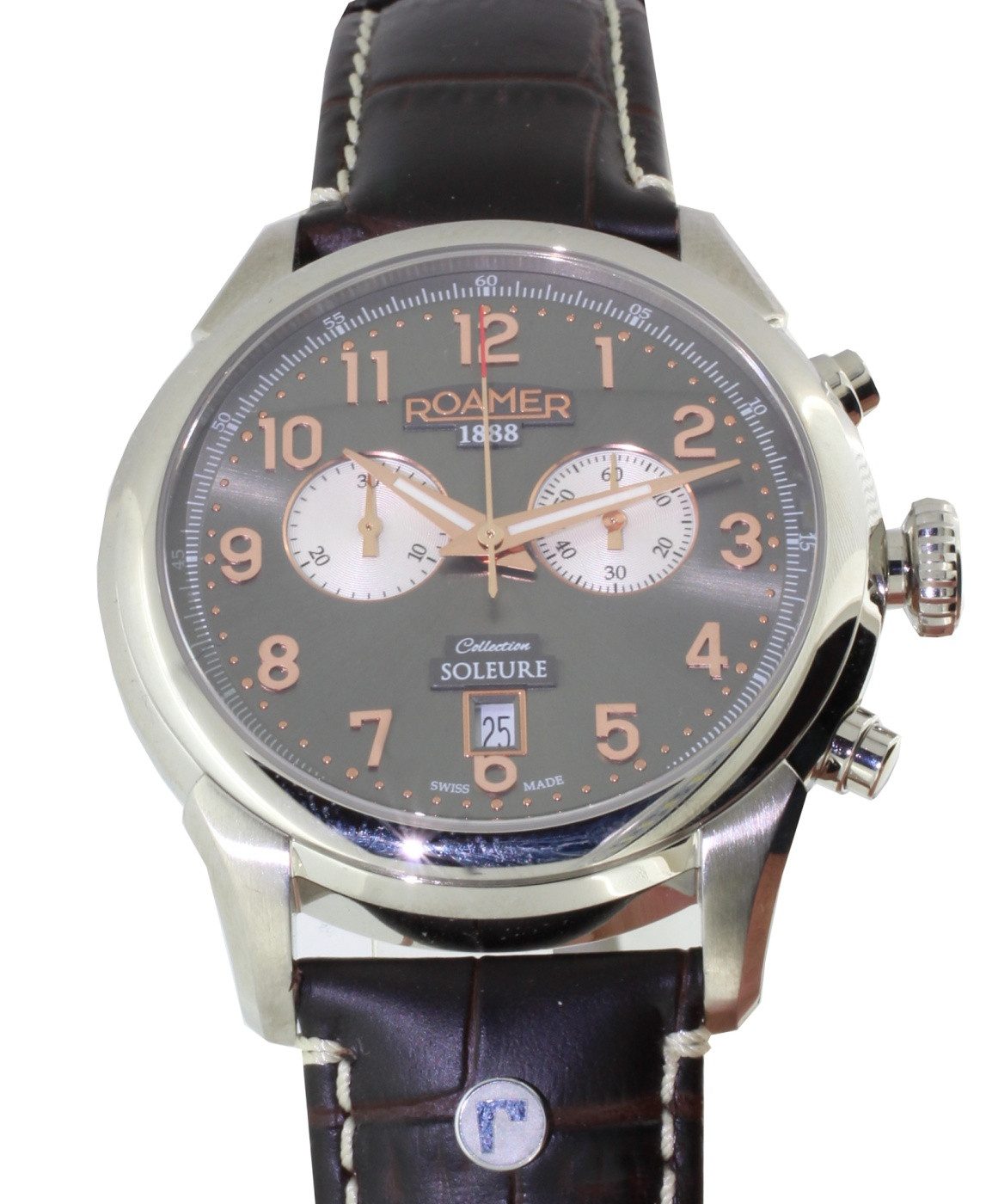 Roamer Quarzuhr Roamer Herren Quarz Uhr 540951 49 06 05 Soleure Chronograph, (Rosegold)