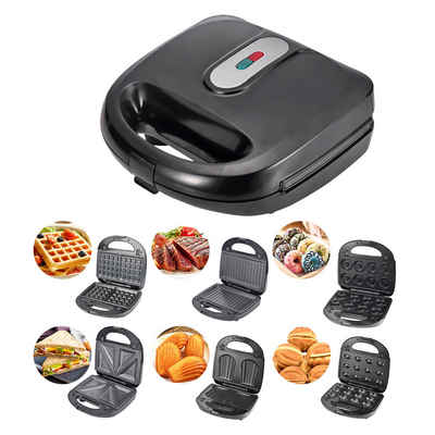 TWSOUL Waffeleisen 6-in-1-Waffeleisen, 750,00 W, 6 herausnehmbare Innenwände, Antihaft-Beschichtung