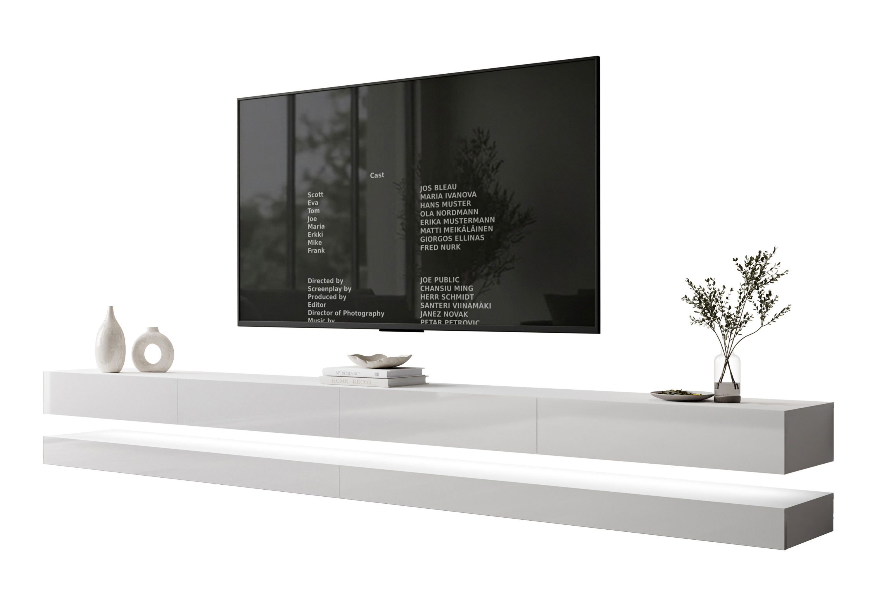 Lookway TV-Schrank SKY 280 cm mit LED-Beleuchtung (2x Tv-Schrank) 280x34x25 cm