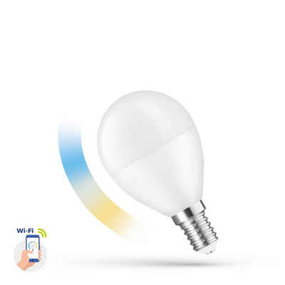 Spectrum SMART LED-Leuchtmittel LED E14 P47 Smart Home 5W = 36W 420lm 2700K-6500K Alexa Google DIMMBAR, E14, Farbwechsler, CCT-Farbtemperatursteuerung - warmweiß bis tageslichtweiß, WiFi
