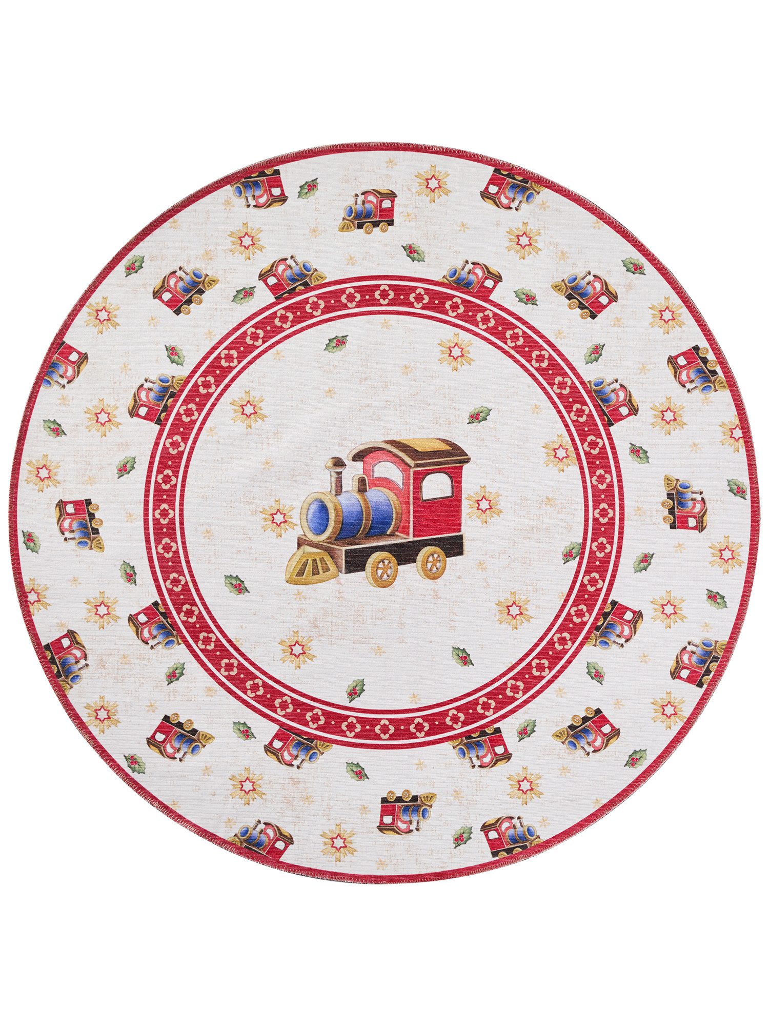 Villeroy & Boch Teppich Toy's Delight Limited Edition Santa Claus, rund, Höhe: 3 mm, Limited Edition, Weihnachten, Wohnzimmer, Baumrock, Waschbar, Rund