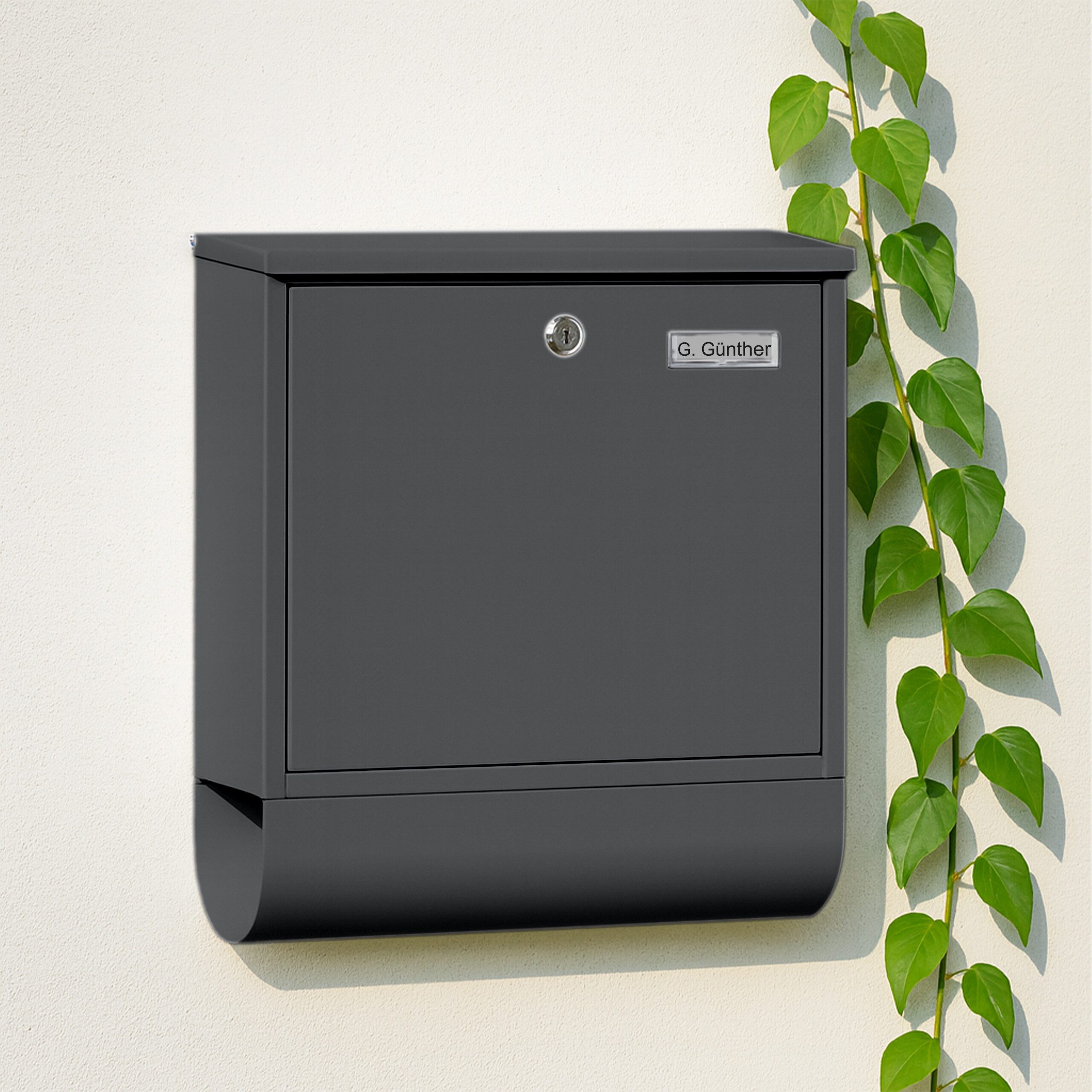 relaxdays Briefkasten mit Zeitungsfach (1-St), Anthrazit – Bild 2 von 5