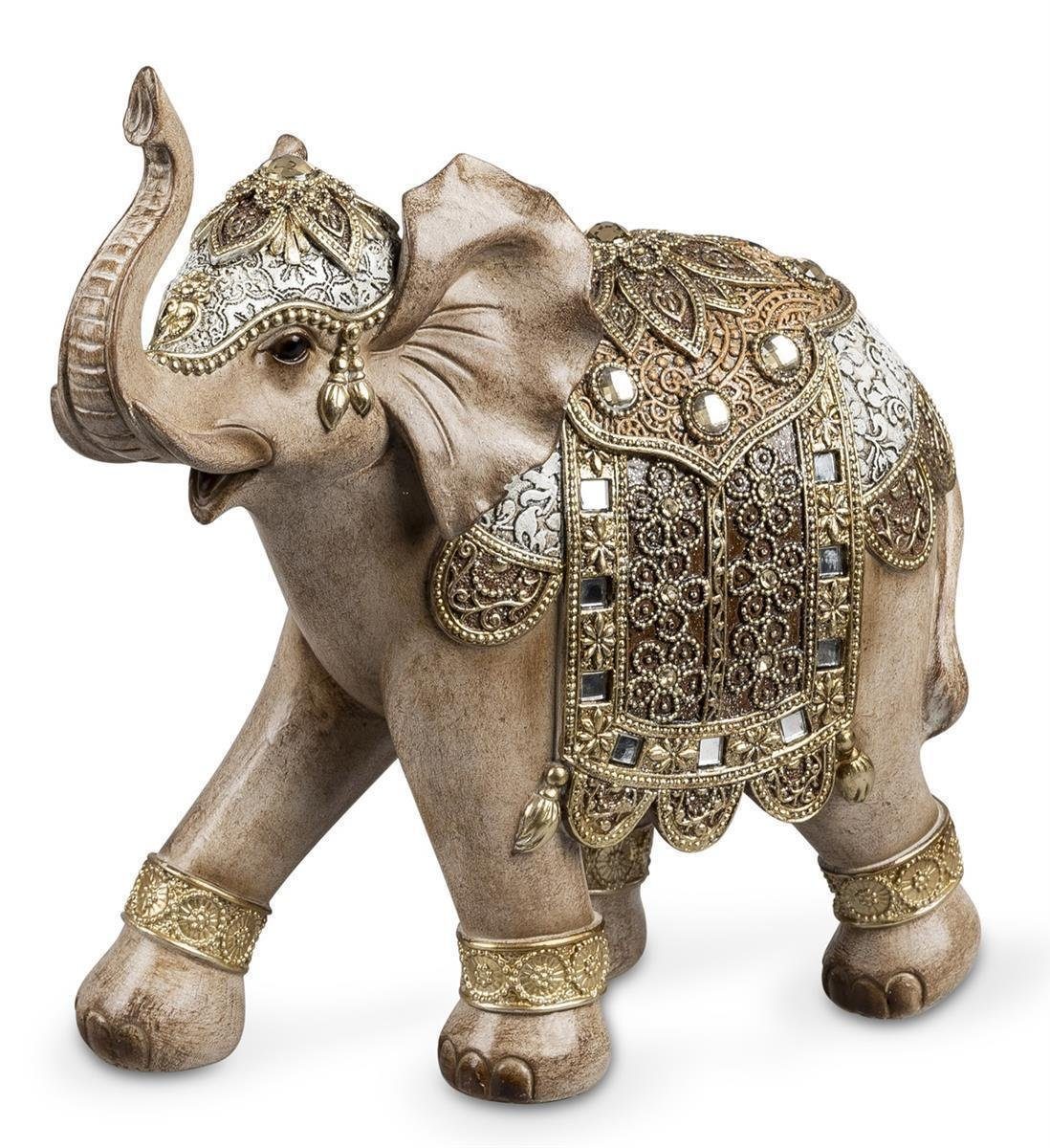 dekojohnson Dekofigur asiatische-Dekofigur Elefant braun 20x10x24cm
