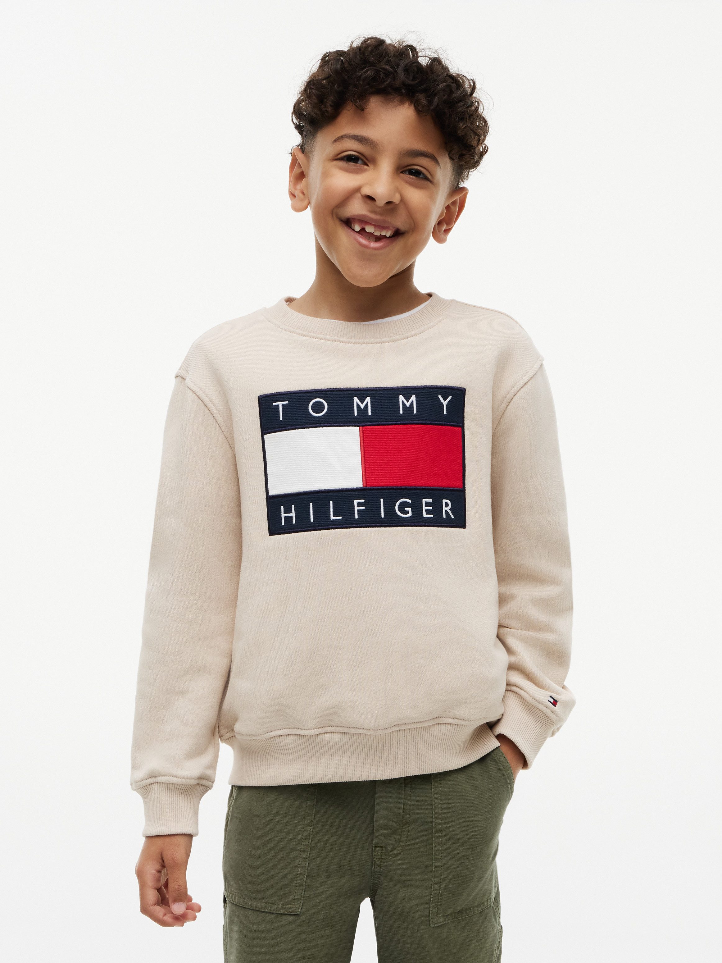 Tommy Hilfiger Sweatshirt Regular Fit, Kinder bis 16 Jahre, Logo-Applikation