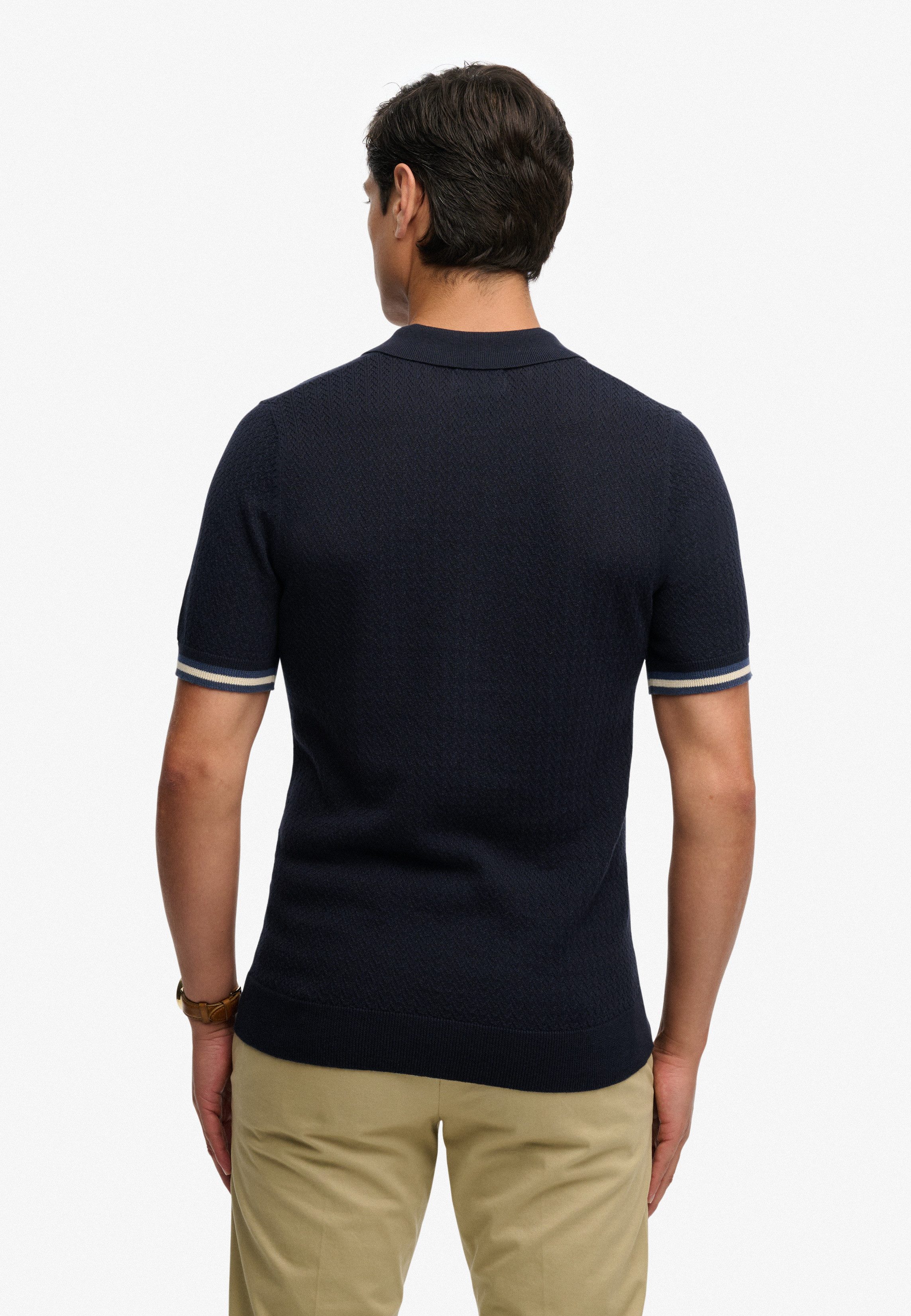 Superdry Poloshirt KNITTED TEXTURE S/S POLO Baumwolle, relaxed fit