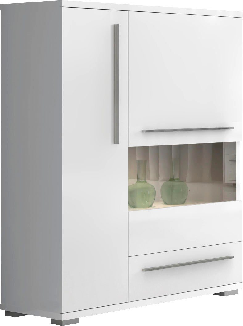 OTTO home Highboard Piano Vitrine (H/B/T): 123/90/40,2cm), UV lackiert, Soft-Close Funktion