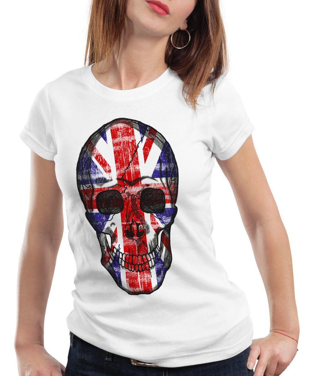 style3 T-Shirt Skull Union Jack England Great Britain United Kingdom Totenkopf