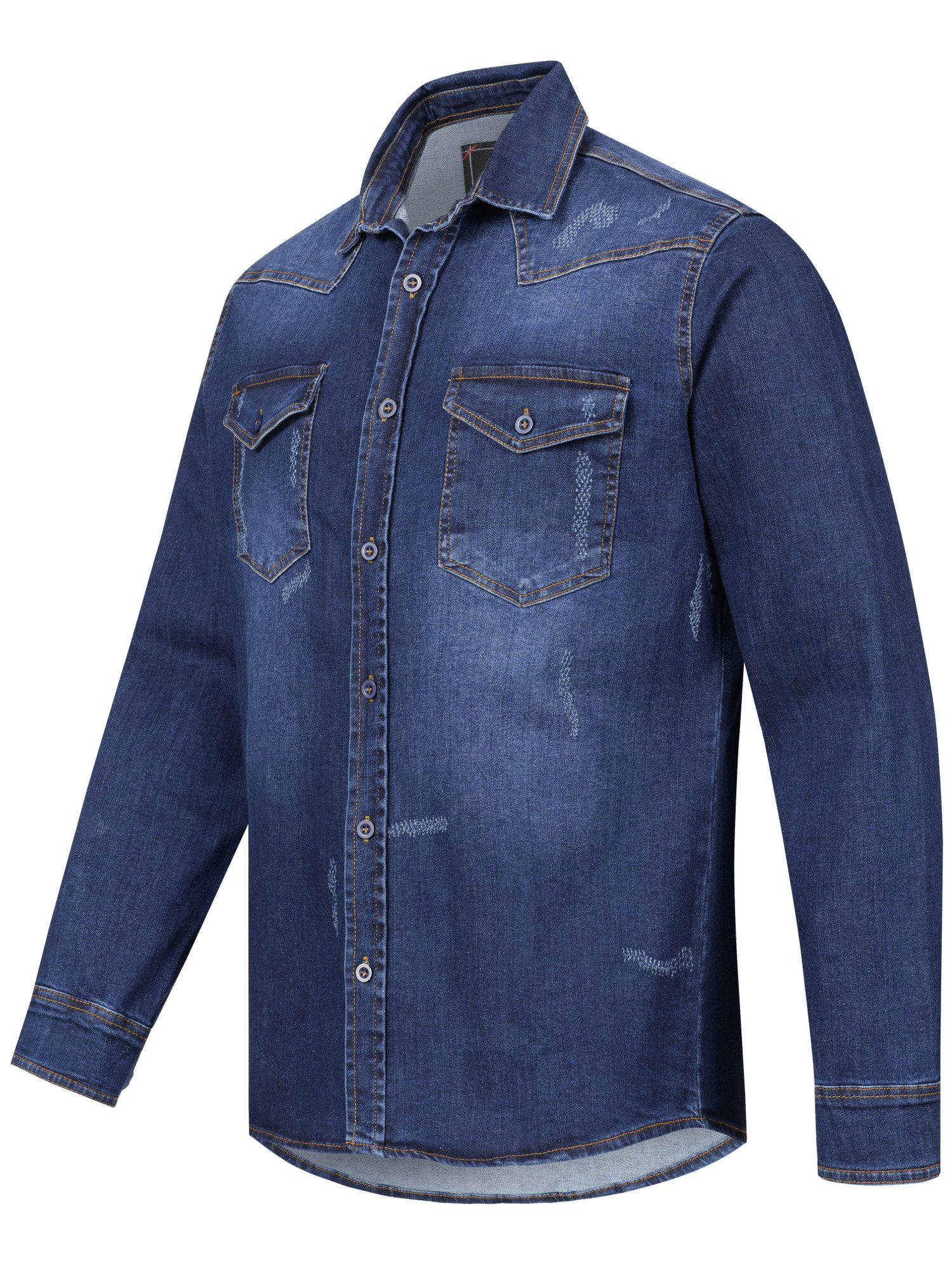 Rock Creek Jeanshemd Herren Jeans Hemd Regular Fit H-419