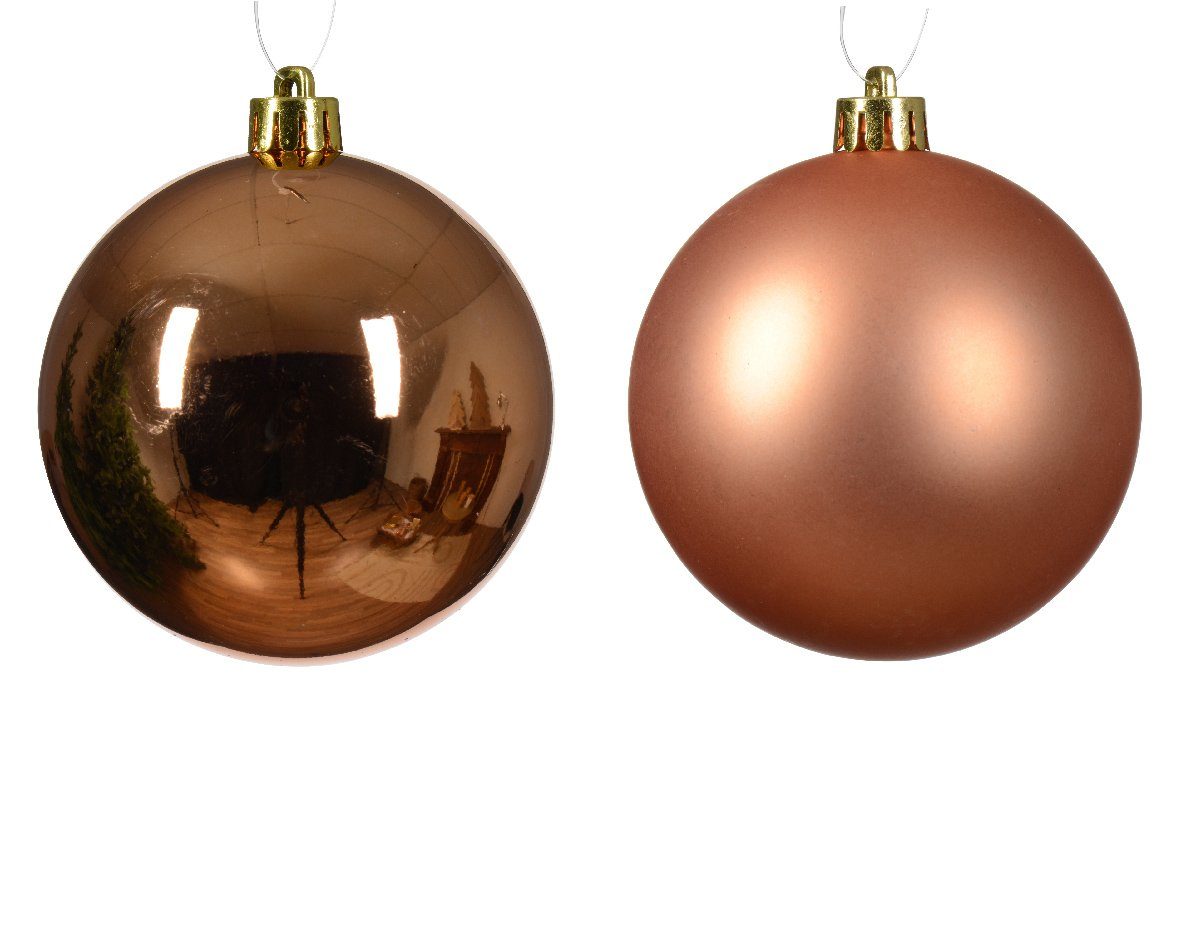 season Kunststoff 8cm decorations - Decoris Set Weihnachtskugeln Weihnachtsbaumkugel, 6er Kupferrot