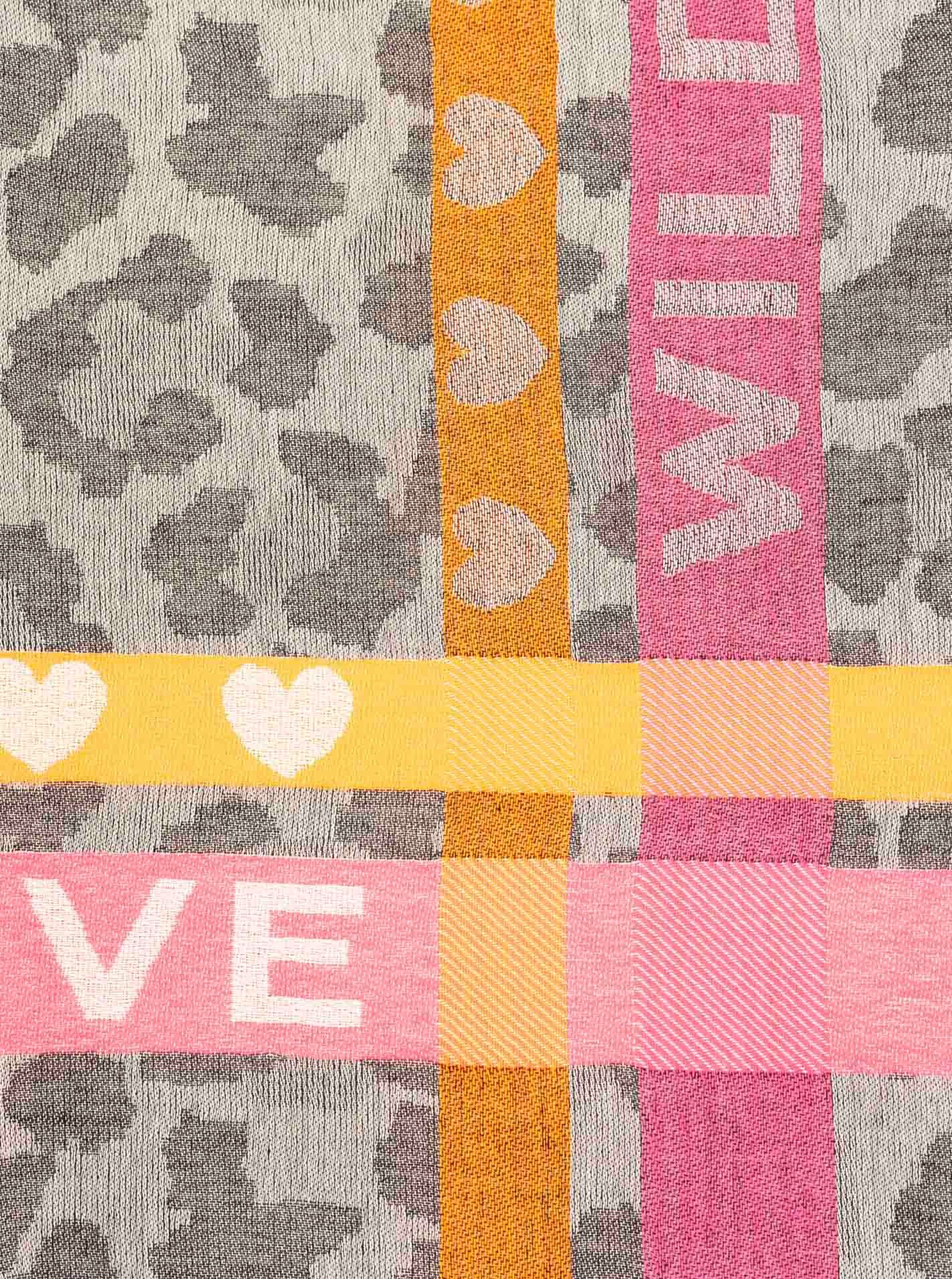 Zwillingsherz Schal "Wild Love", trendiger Schal mit Herzen und Schriftzug