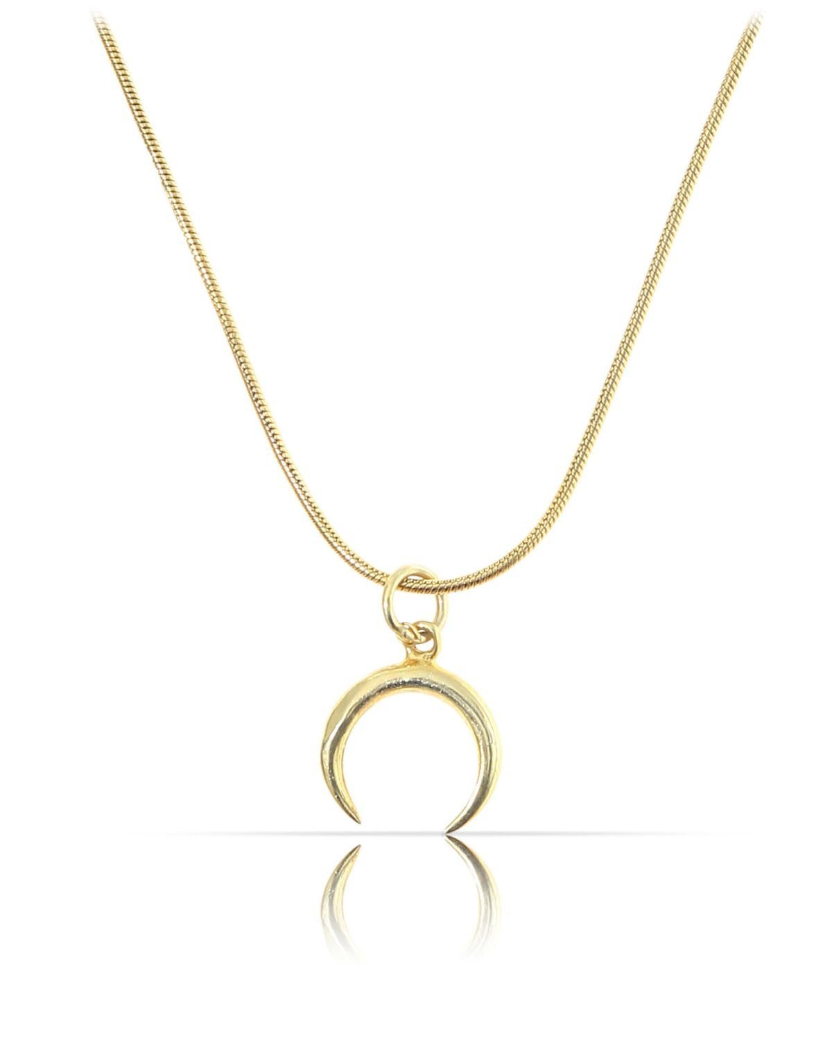 Made by Nami Kette mit Anhänger 925 Sterling Silber filigrane Halskette Silber oder Gold Mond, für Frauen & Mädchen Geschenk-Idee inkl. Geschenkbox