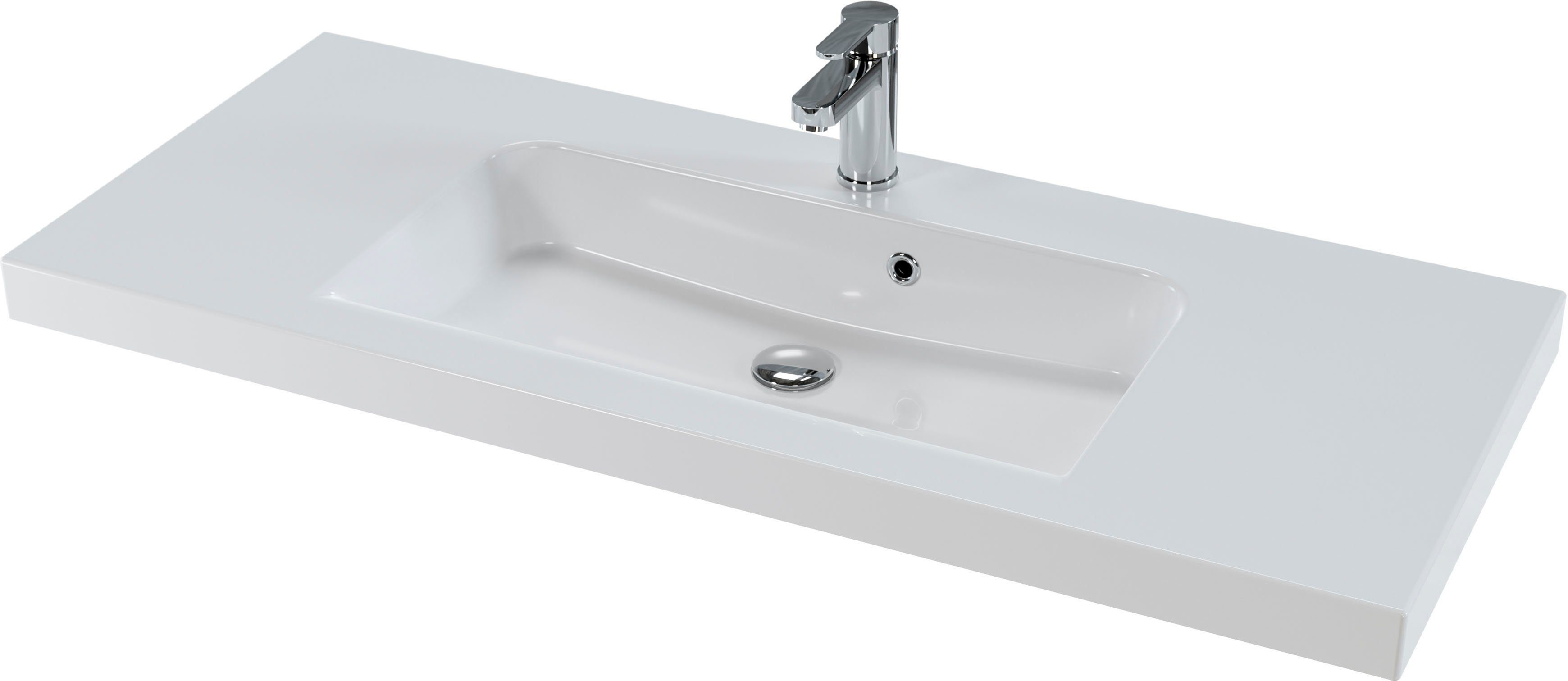 Thumbnail - Saphir Waschtisch Serie Balto Mineralmarmor-Waschtisch mit Unterschrank, 123 cm breit (2-St), Waschplatz mit 2 Schublade...