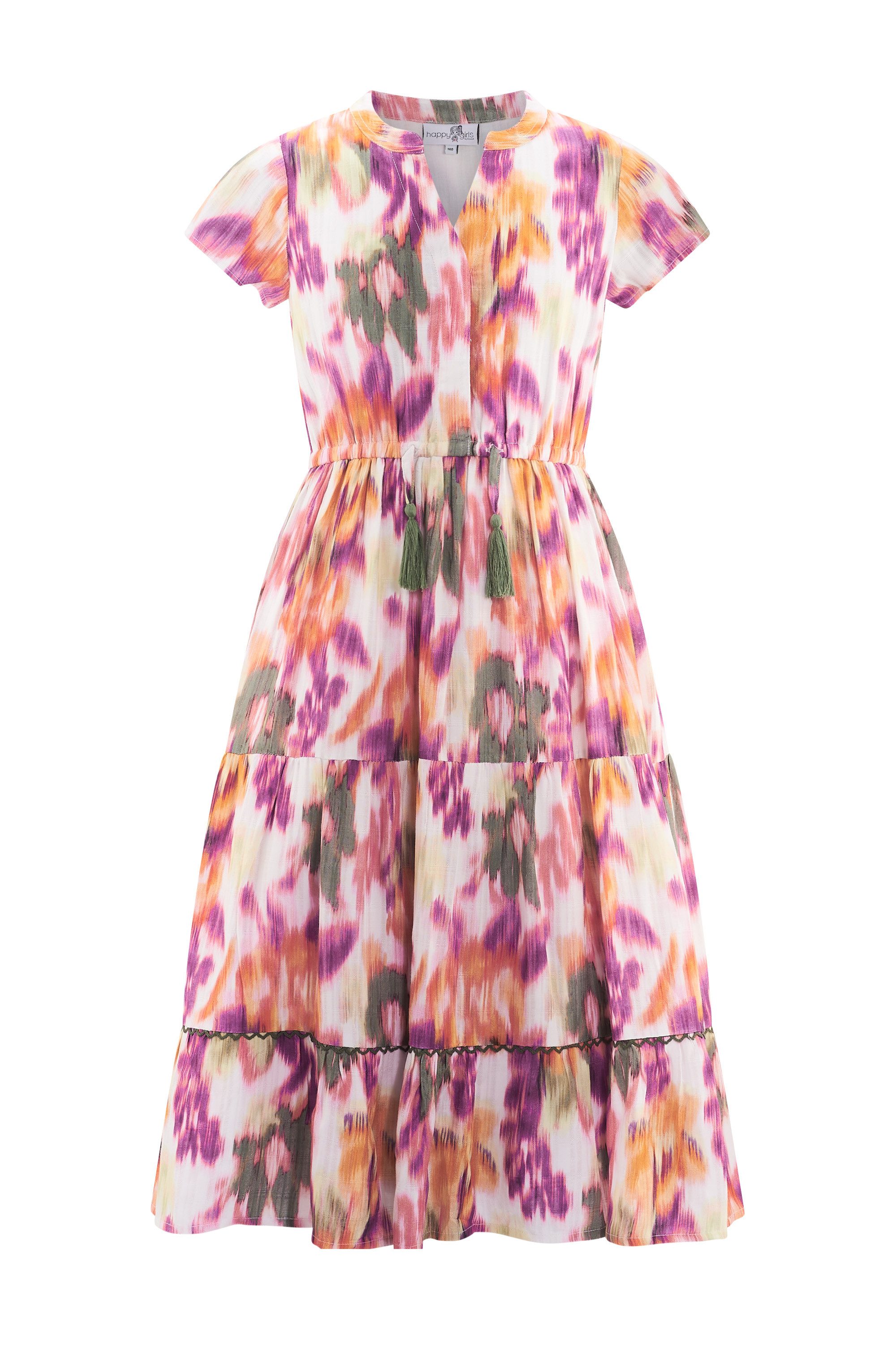 happy girls Druckkleid mit Volants und dekorativer Bordüre
