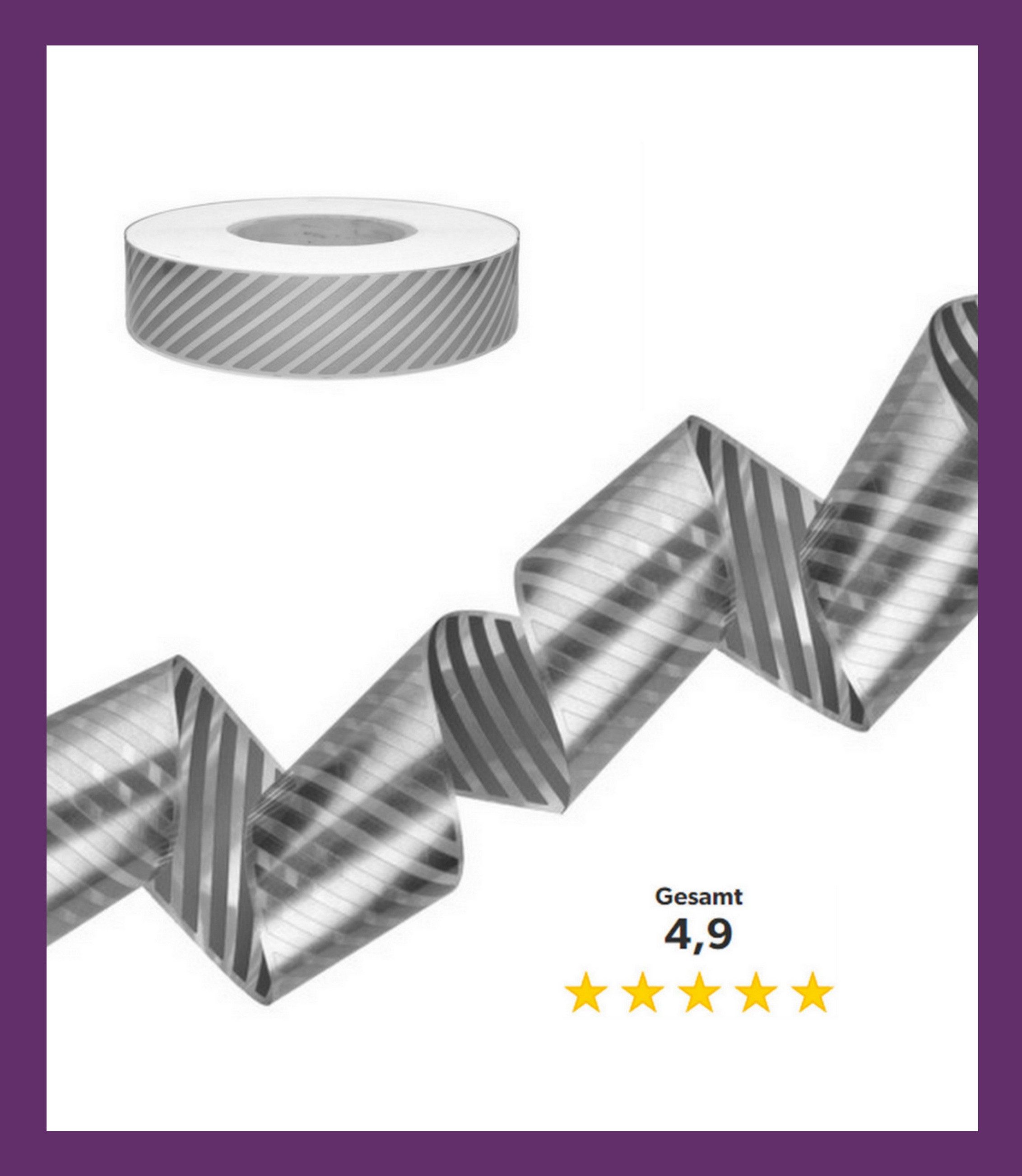 PaulZdrada Reflektorband Reflektierendes Band zum Aufbügeln Reflektorfolie Bugelfolie 50 cm, Thermotransferband,Erhöht die Sichtbarkeit