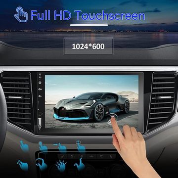 Hikity 7" Dual DIN Touchscreen kompatibel mit Apple Carplay und Android Auto Autoradio (FM Radio, Handy Rückspiegel Link)