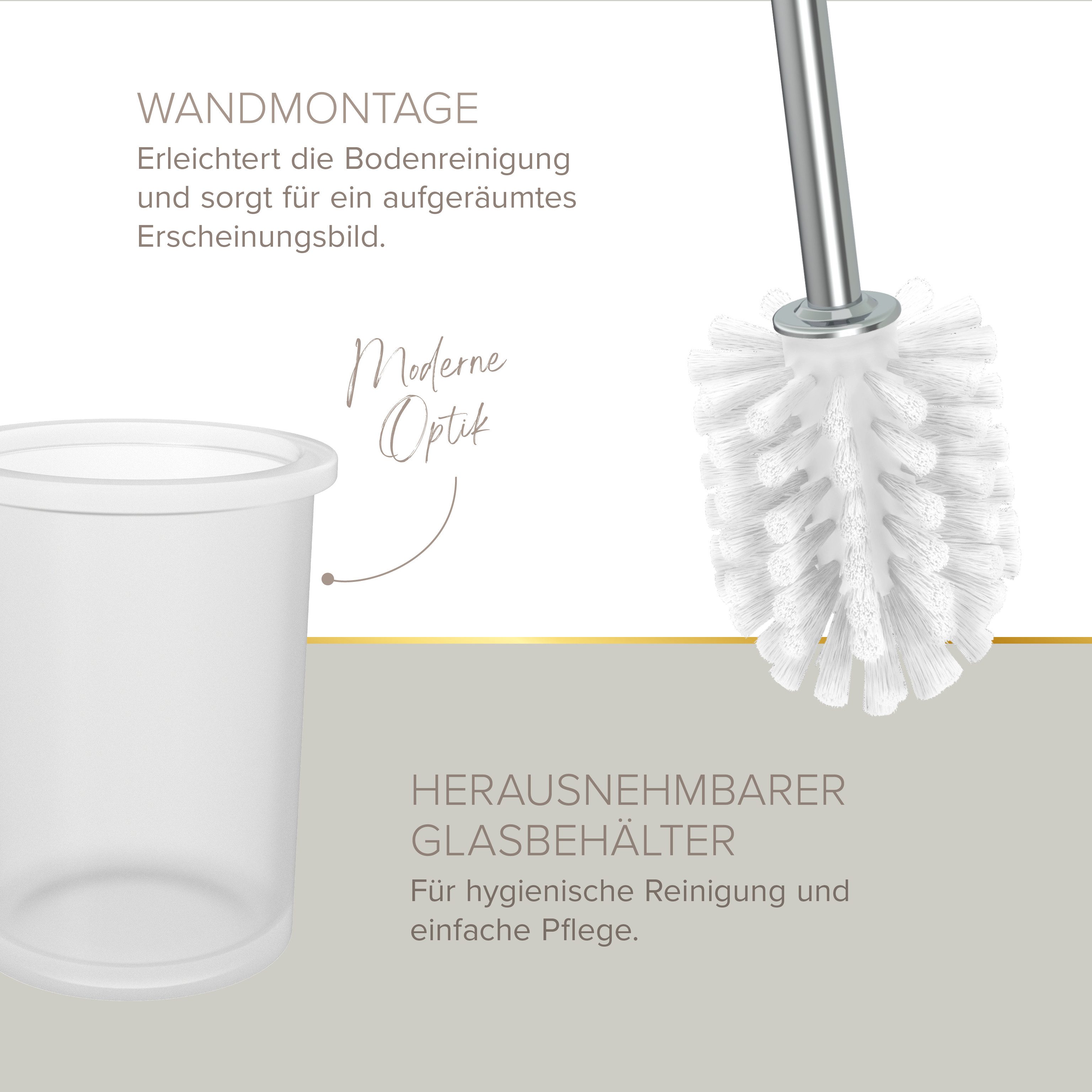 Lenz WC-Reinigungsbürste HYGGE, VIDA, platzsparende Wandmontage, einfache Reinigung – Bild 4 von 5