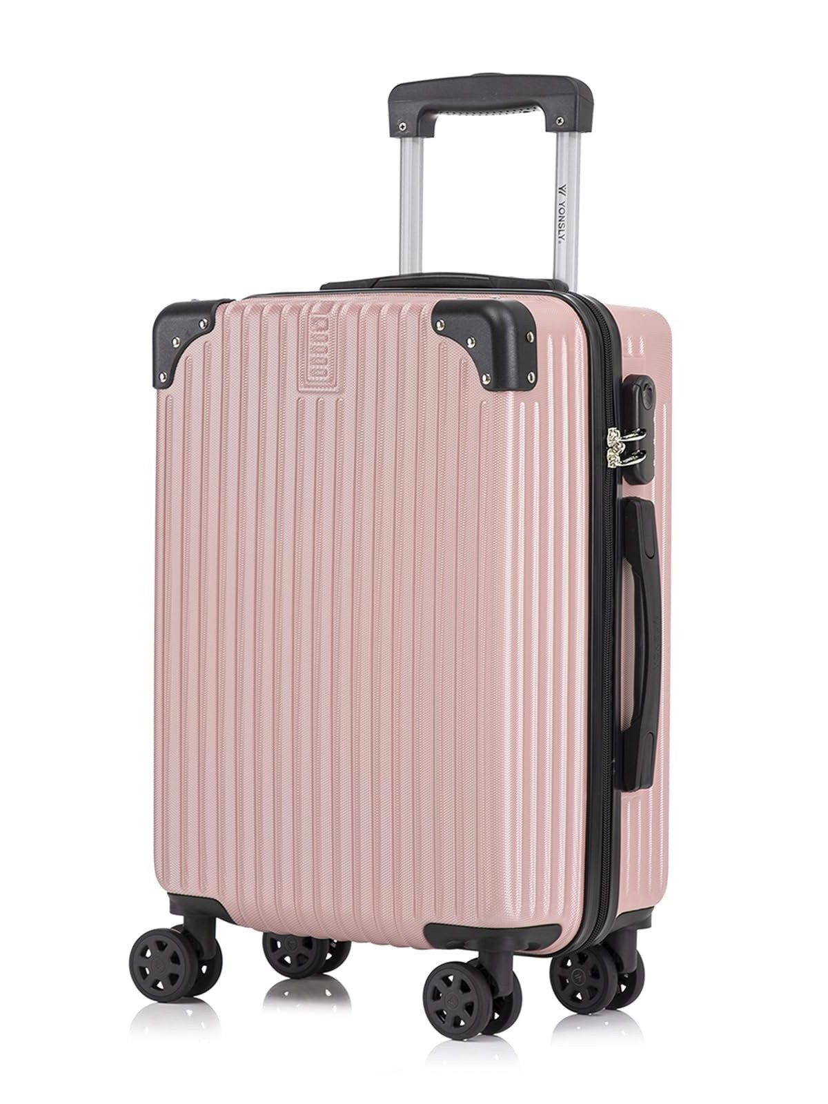 YONSLY Hartschalen-Trolley Reisekoffer ABS Hartschalen Trolley, Rollkoffer Handgepäck, 4 Rollen, Sicherheitsschloss, Weichem Gummigriff,56/66/76 cm, 45/69/99 L