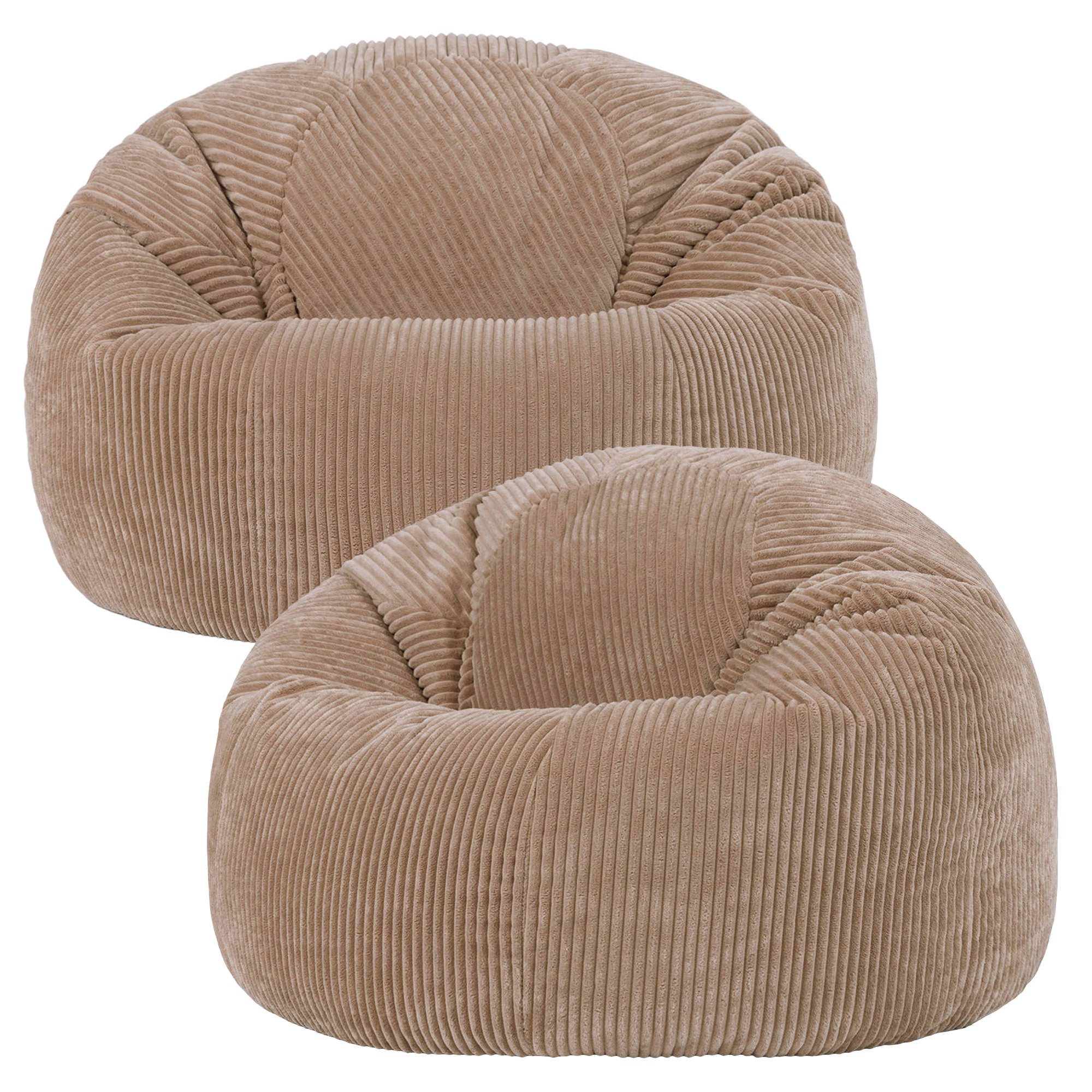 icon Sitzsack Erwachsene 2er Set Klassischer Sitzsack aus Cord „Kingston“, 85x50cm, Made in Germany, für Erwachsene & Kinder, mit Füllung