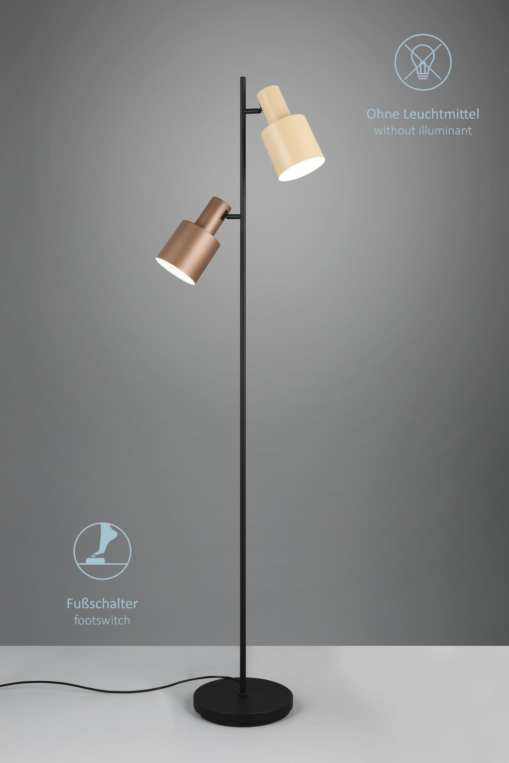 lightling Pendelleuchte Guido, ohne Leuchtmittel, mit Fußschalter, IP20 Indoor