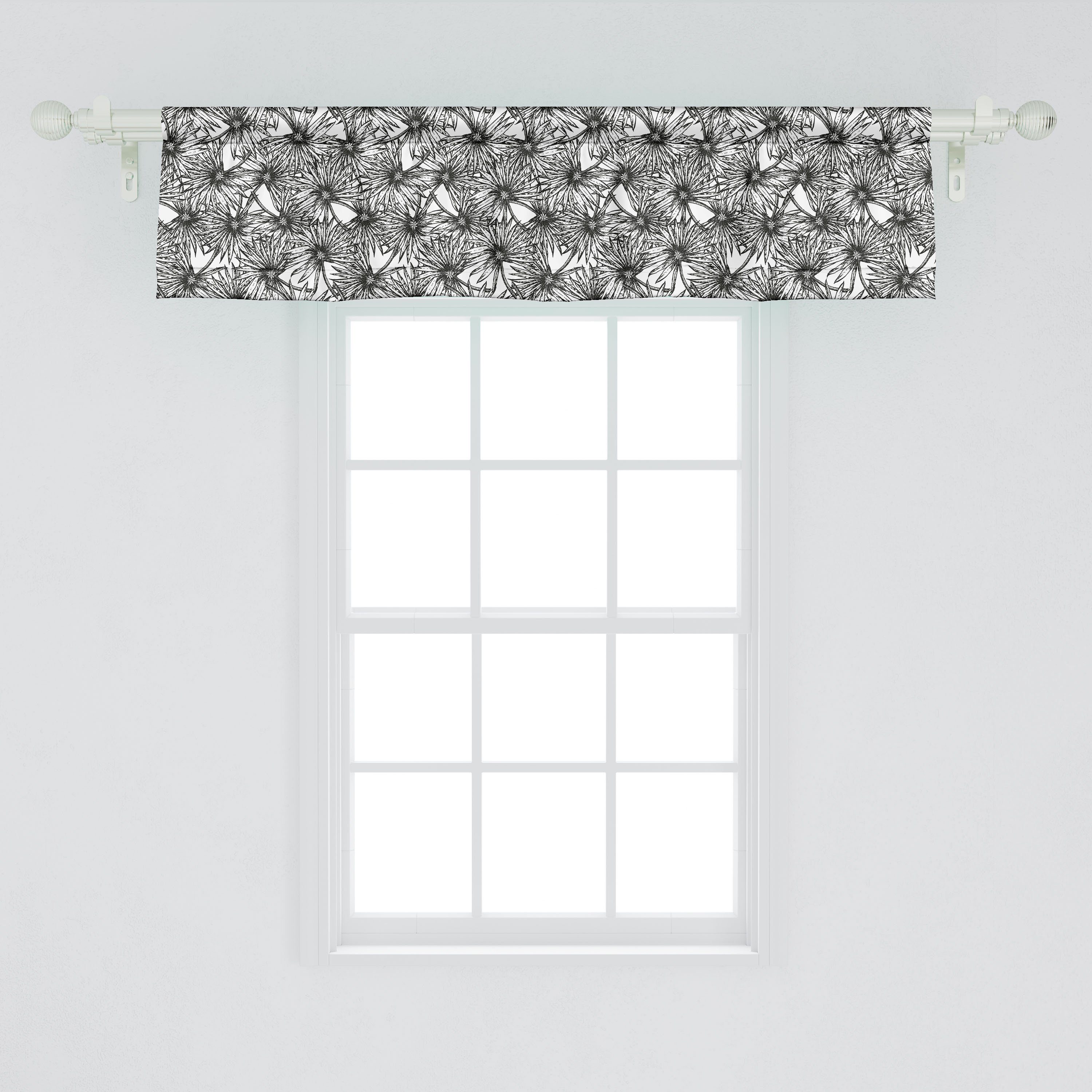 Schlafzimmer Microfaser, Vorhang Scheibengardine für Palme Blumen Blatt-Skizze Abakuhaus, Kunst mit Stangentasche, Küche Volant Dekor