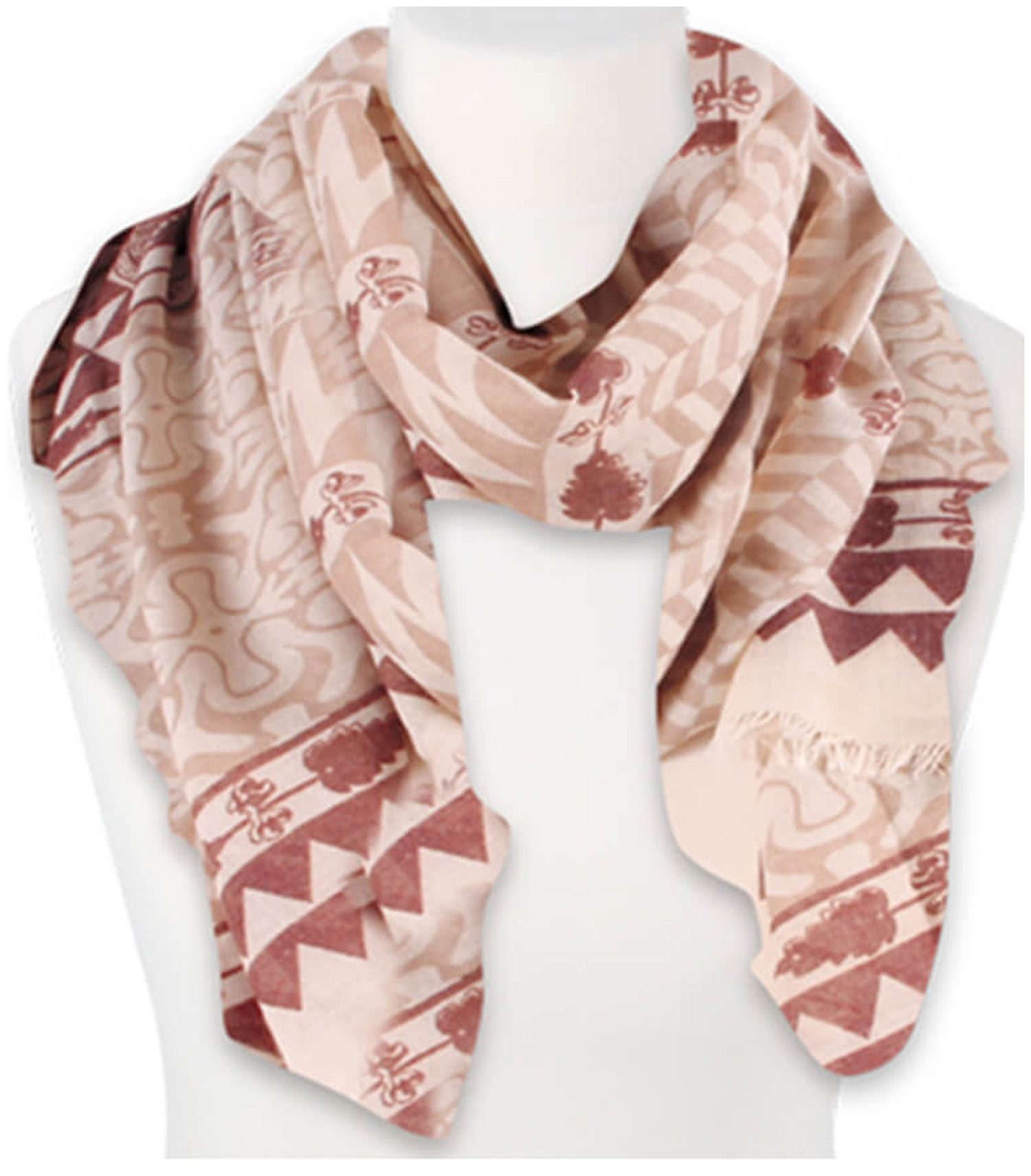 chic4home Schal Voyage Vibes, (1-St. 1-teilig), Damen langer Schal Ornamenten-Muster Viskose-Baumwolle-Mix
